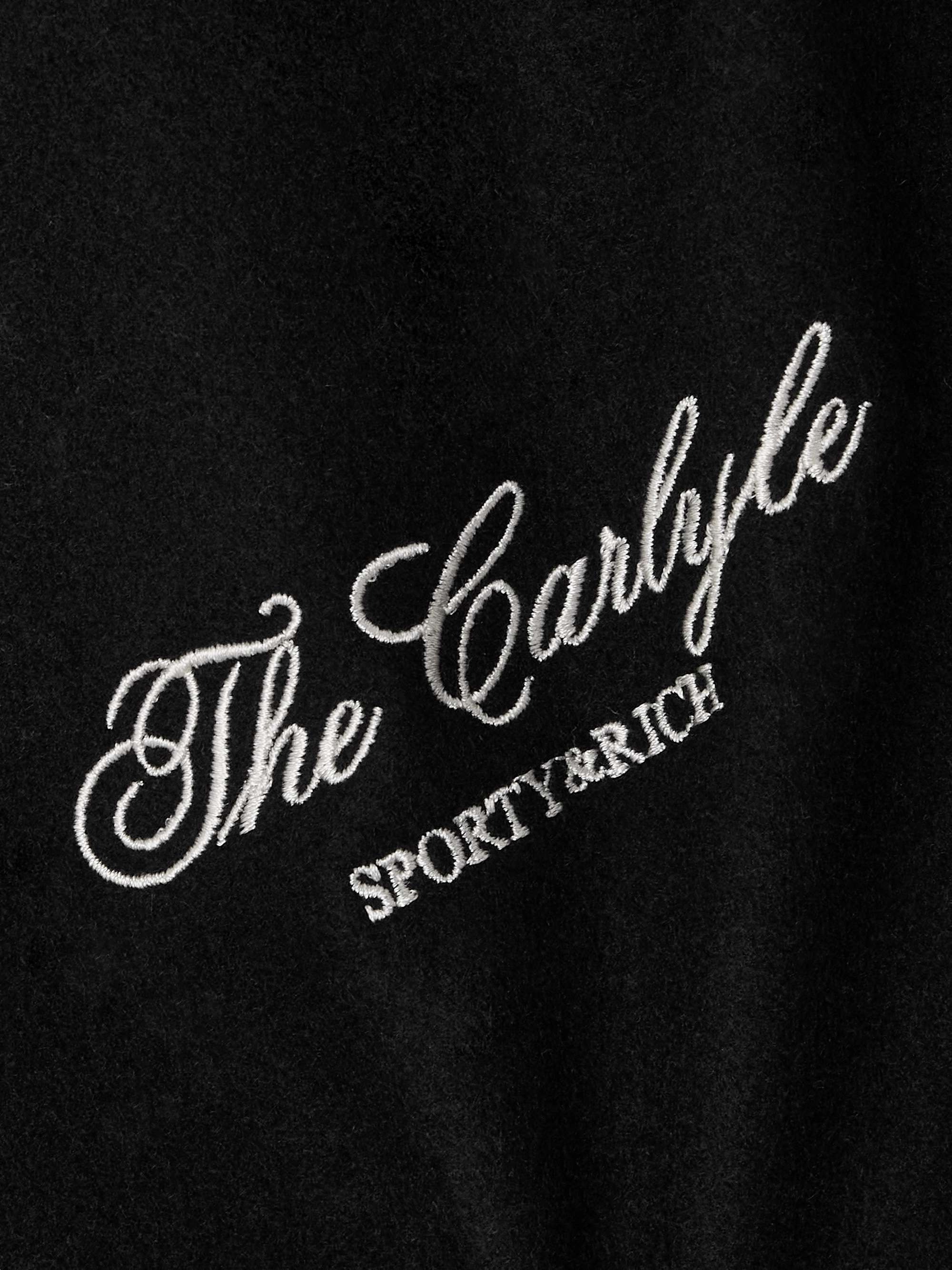 + The Carlyle embroidered striped wool-blend felt varsity jacket view