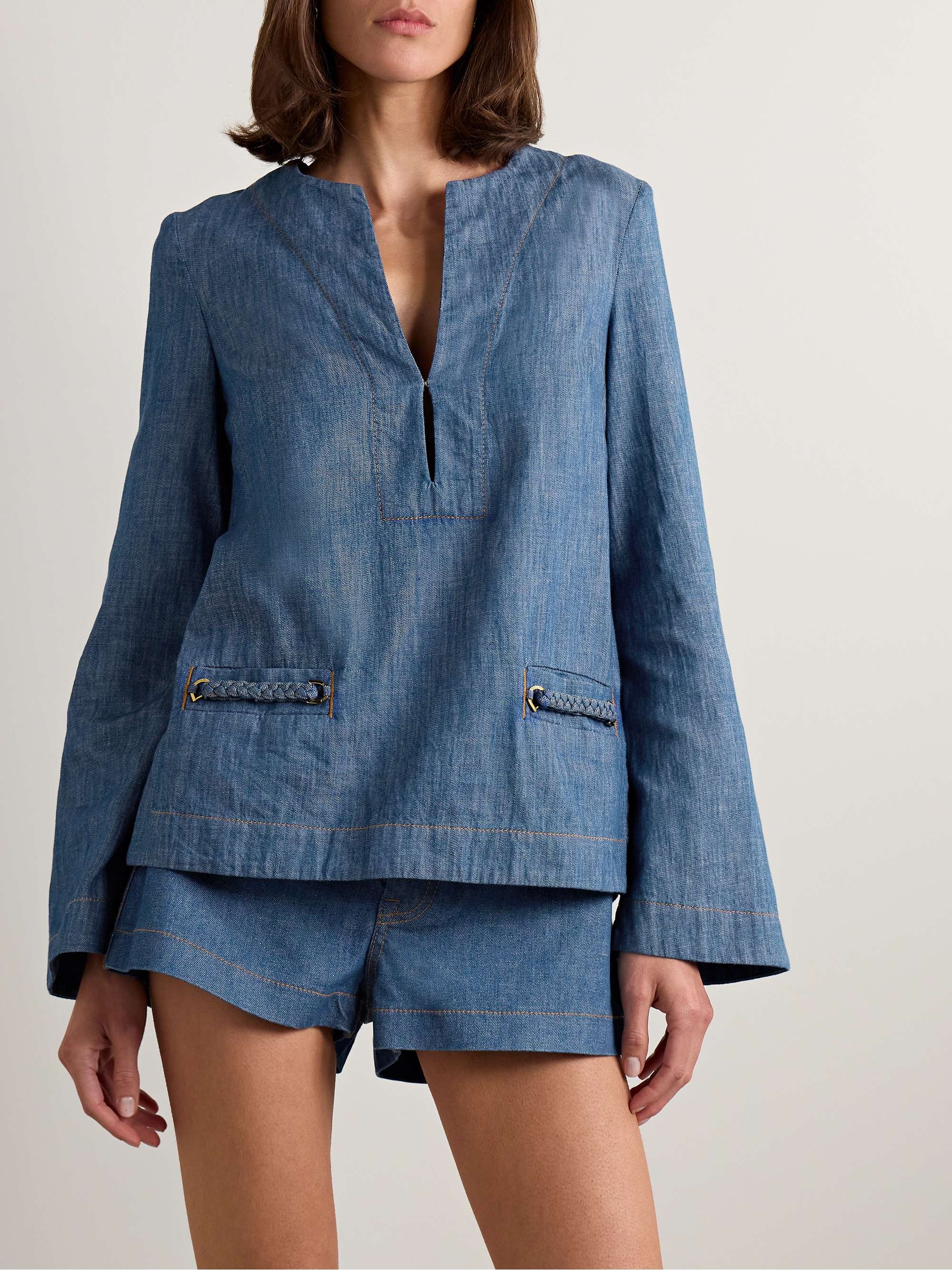 Wylie braided denim tunic view