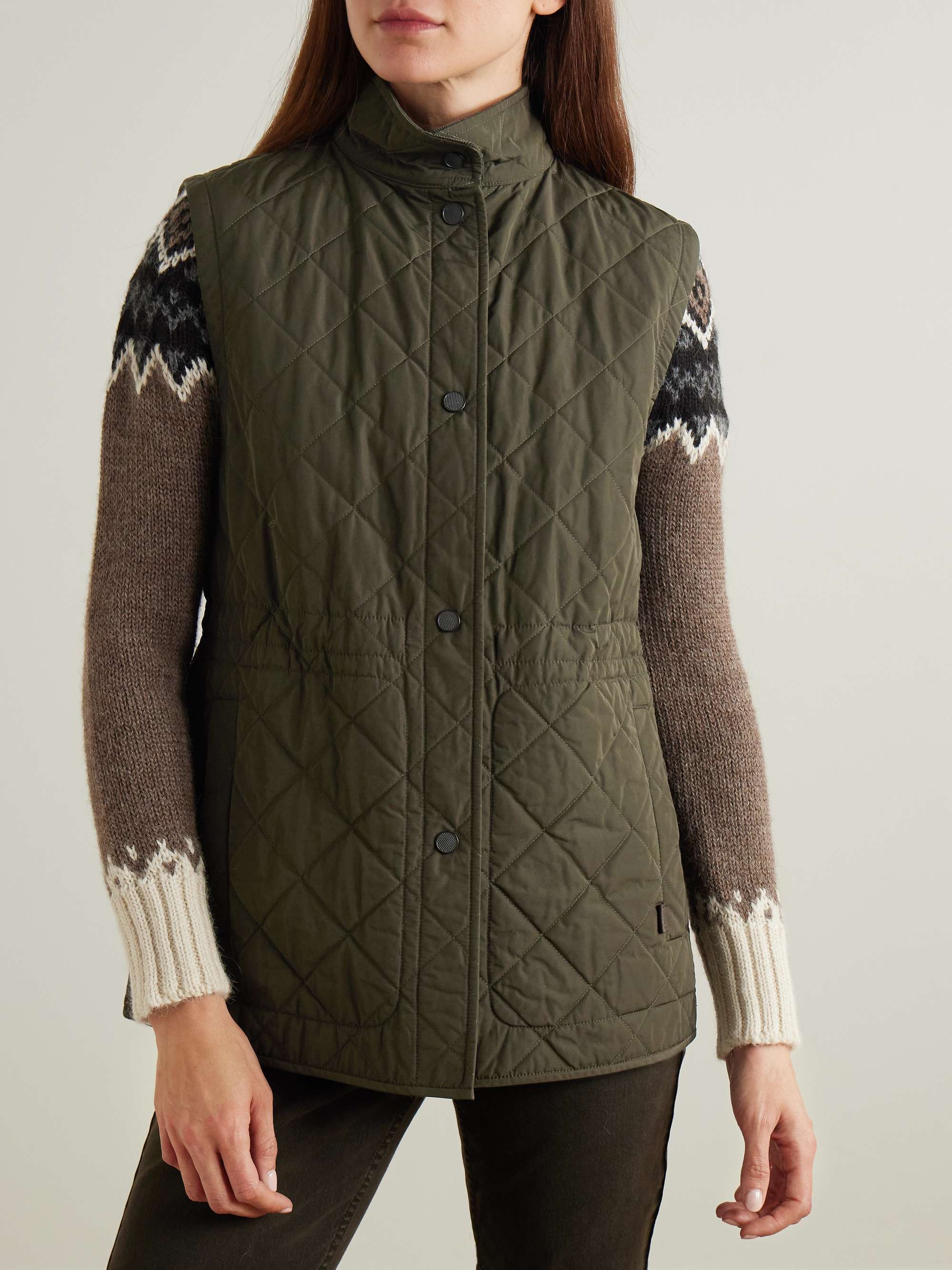 Quilted shell vest view