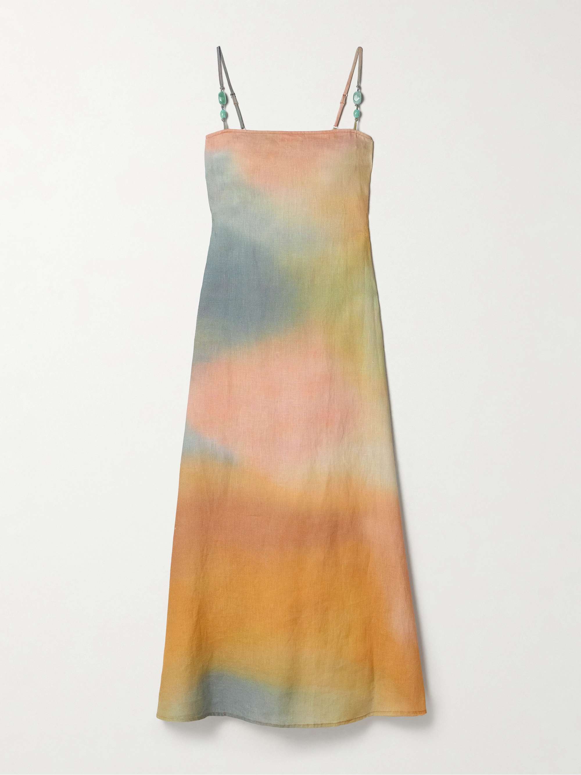 Laura bead-embellished linen maxi dress view