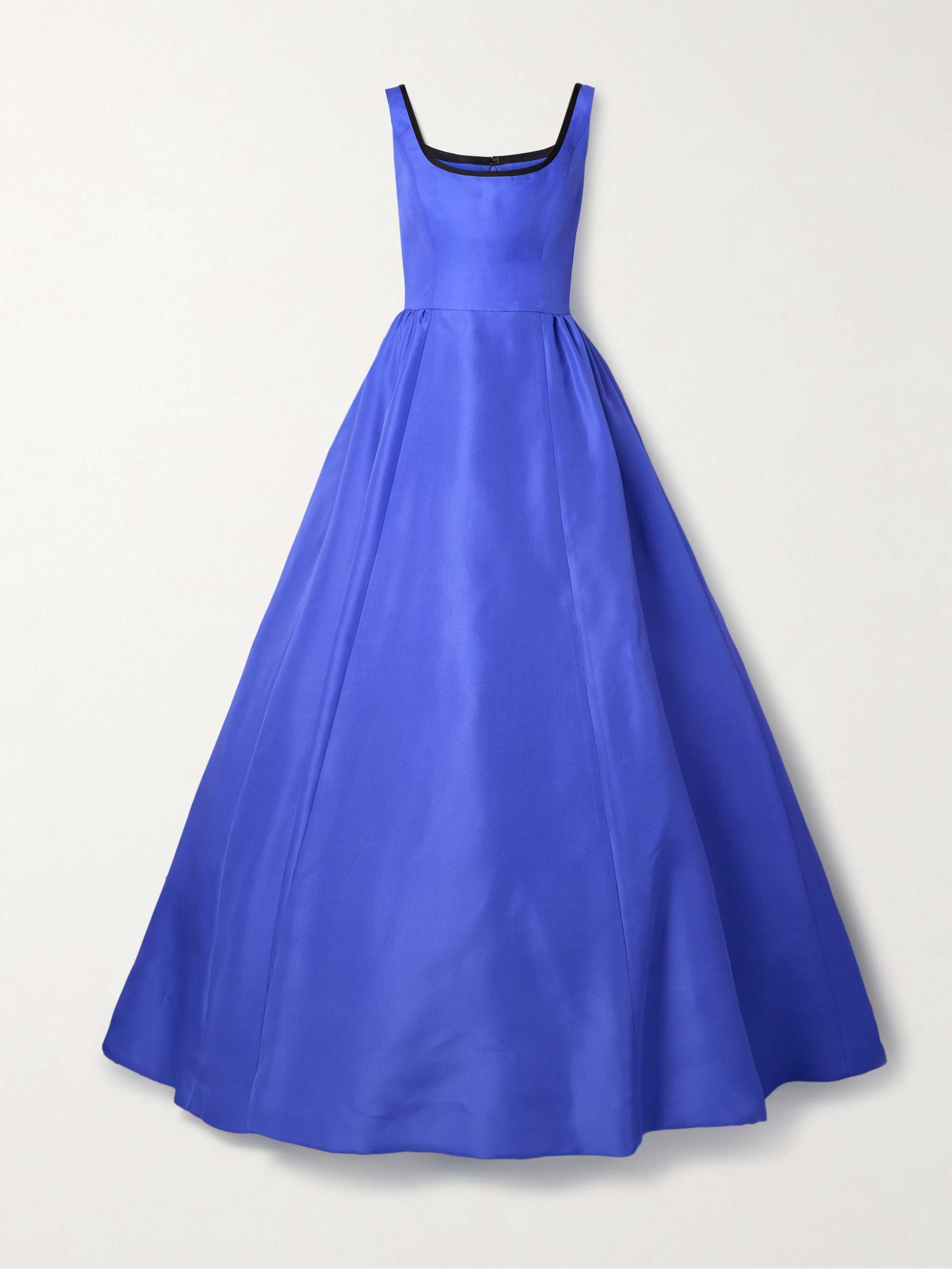 Pleated silk-gazar gown view