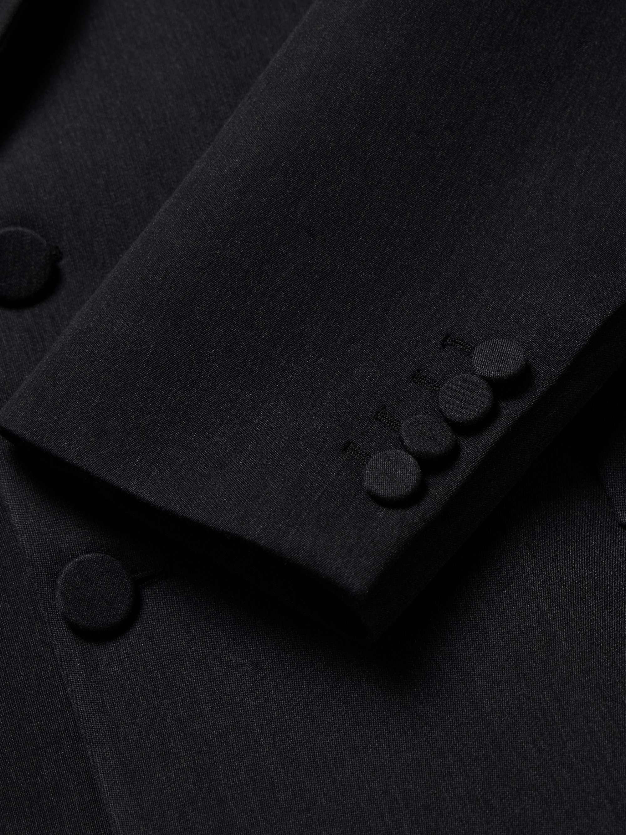 Double-Breasted Webbing-Trimmed Wool Coat view