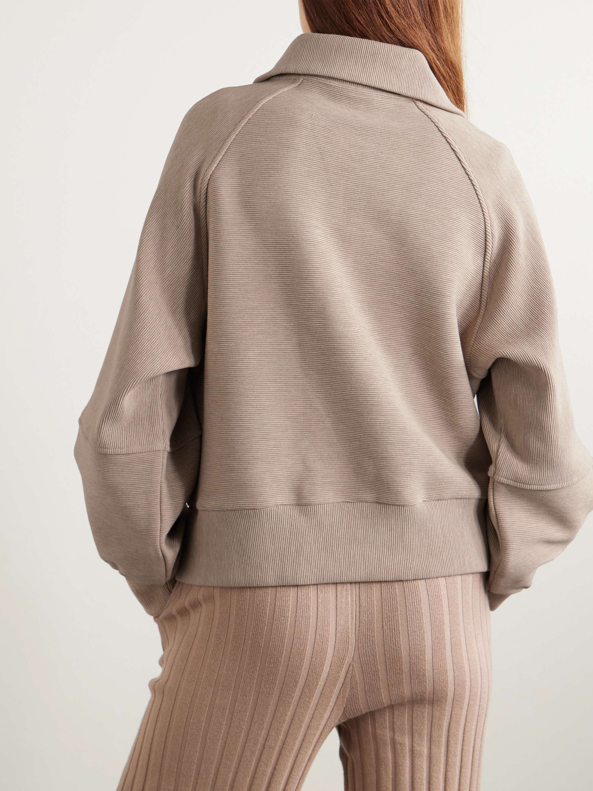 Milano ribbed cotton-blend jersey sweatshirt view