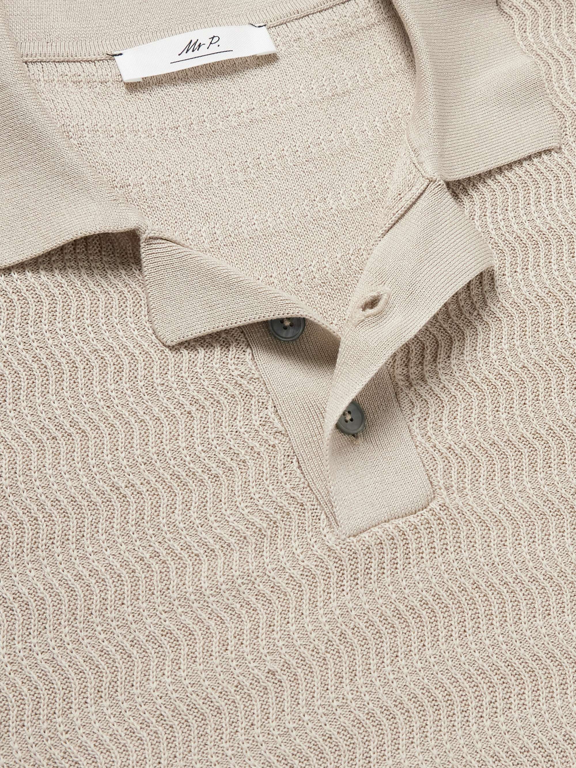 Textured-Cotton Polo Shirt view