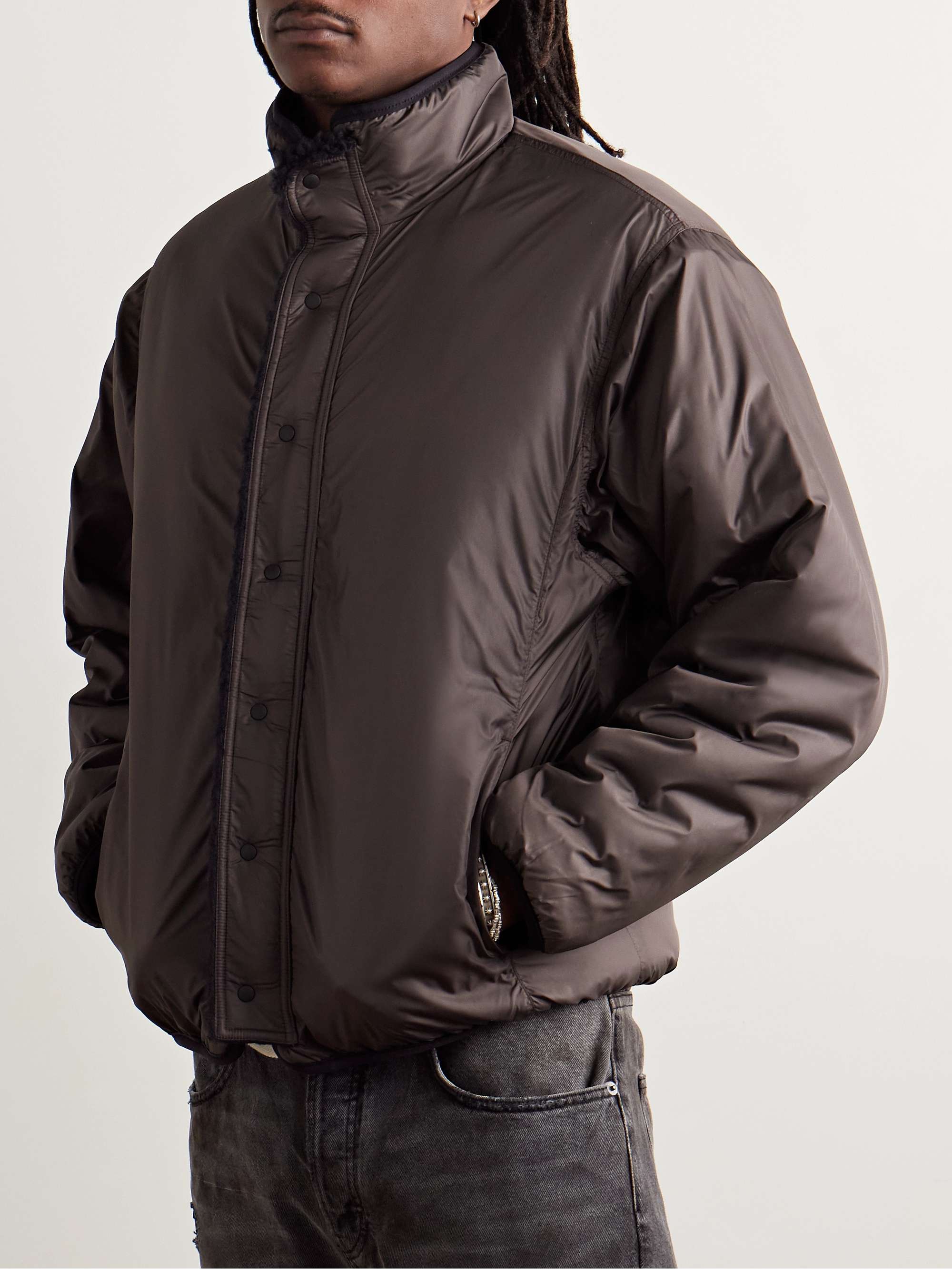 Bone Boa Reversible Printed Fleece and Nylon Jacket view