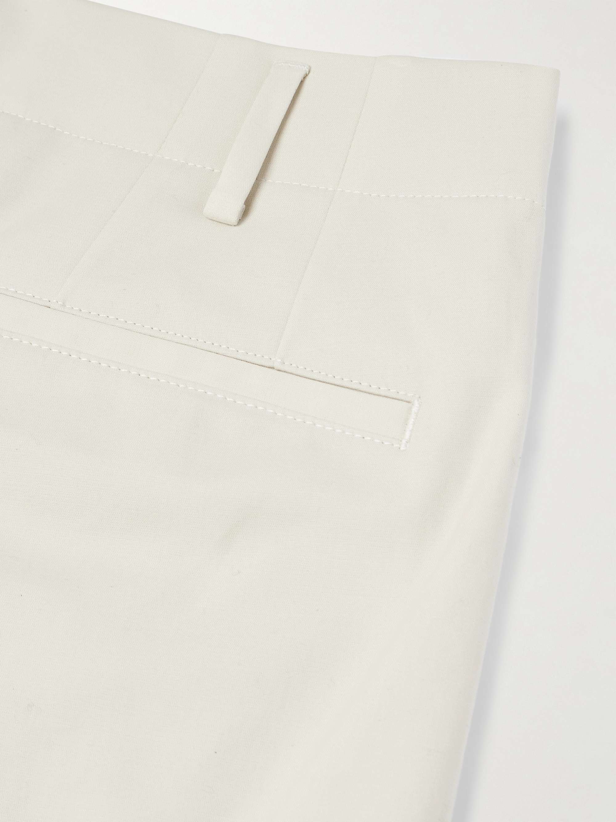 Gosen Straight-Leg Pleated Cotton-Blend Trousers view