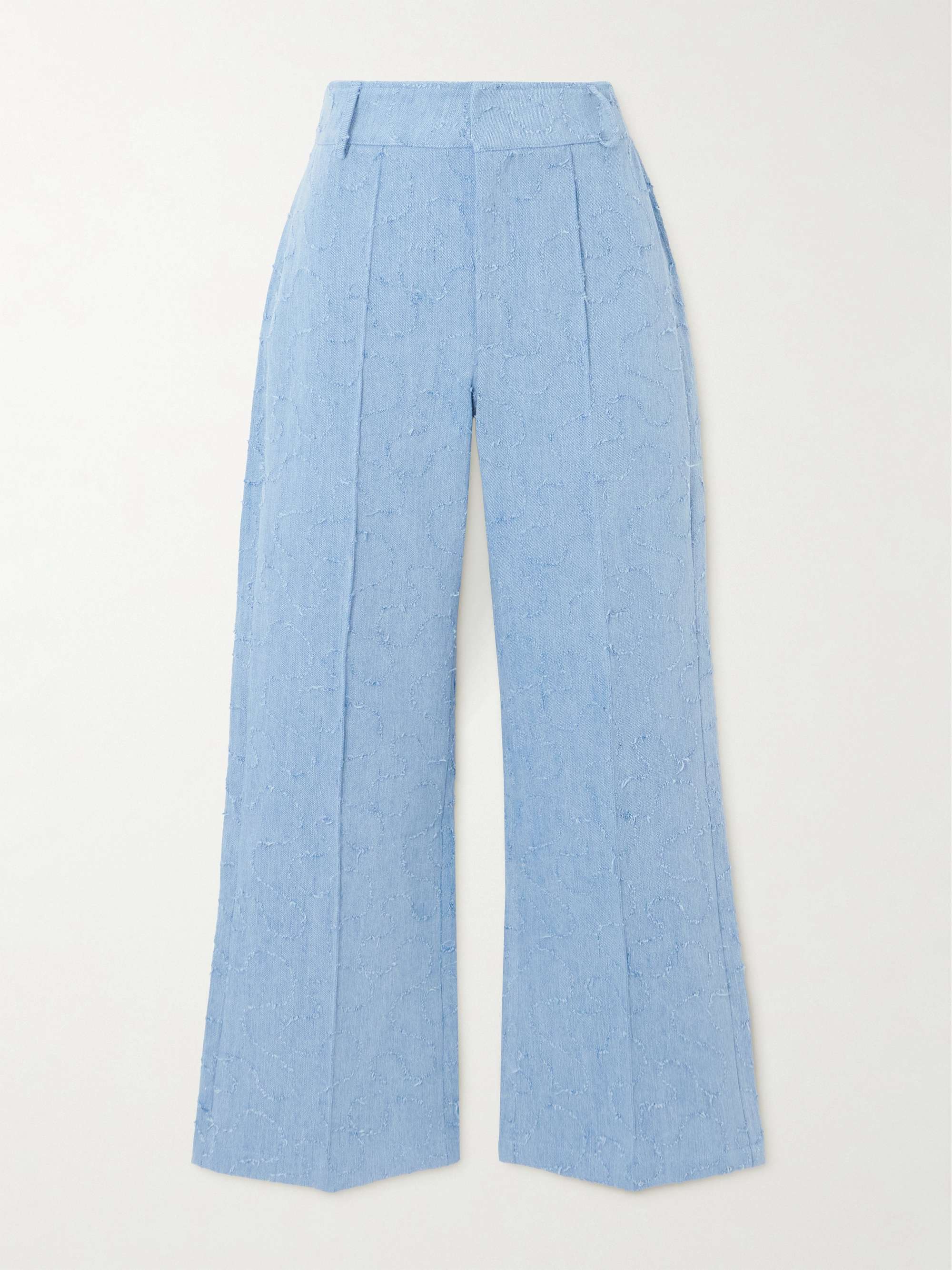 Yoshimoto frayed high-rise wide-leg jeans view