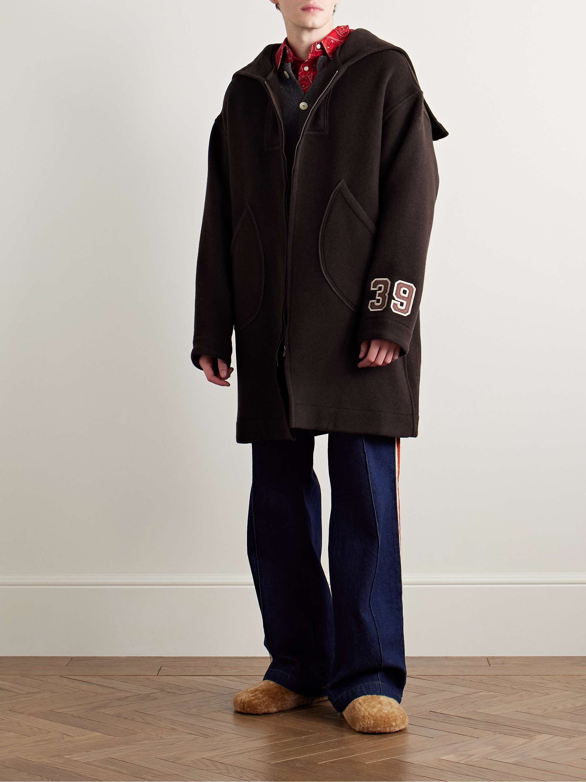 Sideline Appliquéd Wool-Felt Coat view