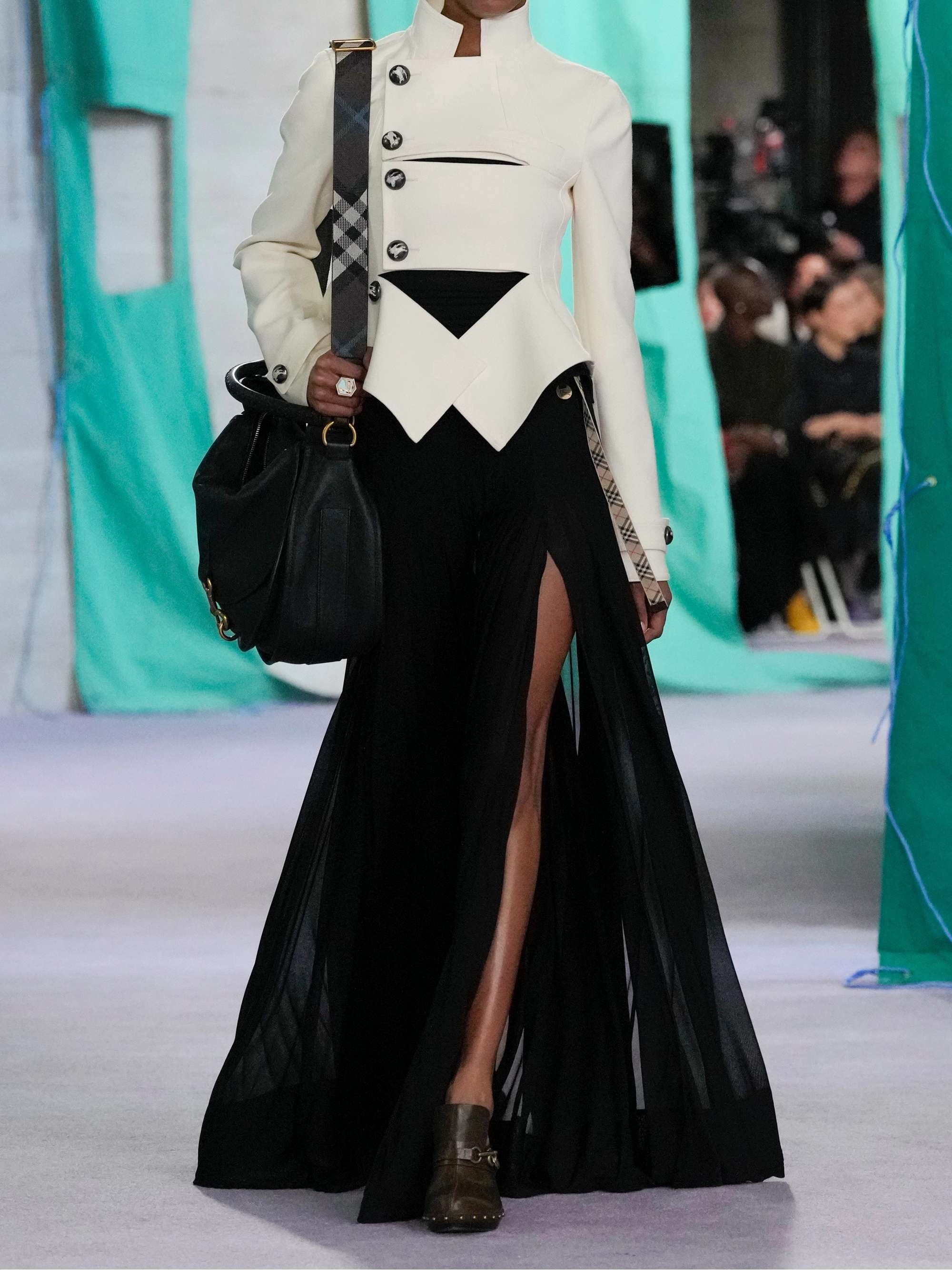 Embellished belted canvas jacket view
