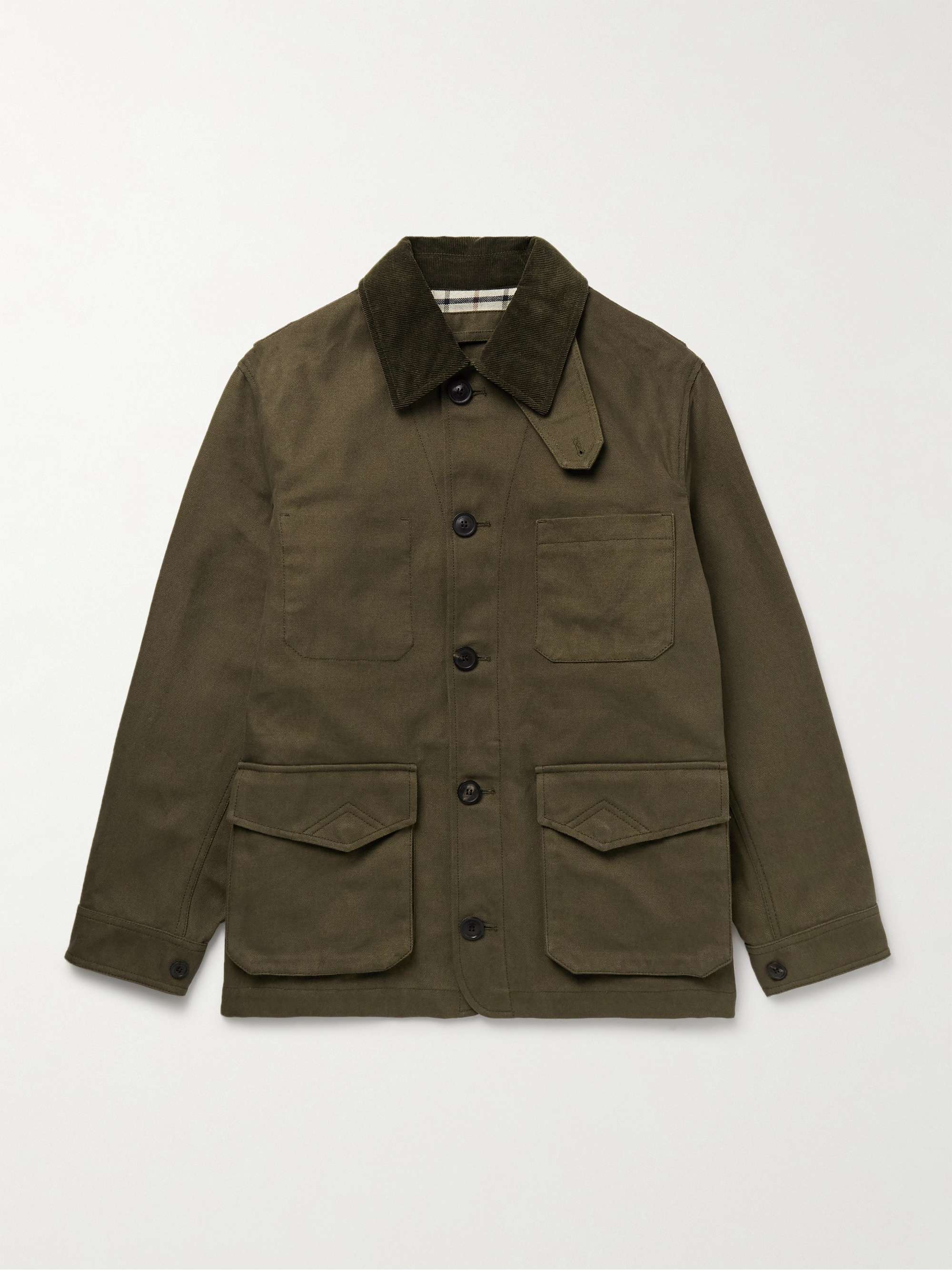 Corduroy-Trimmed Cotton-Canvas Jacket view