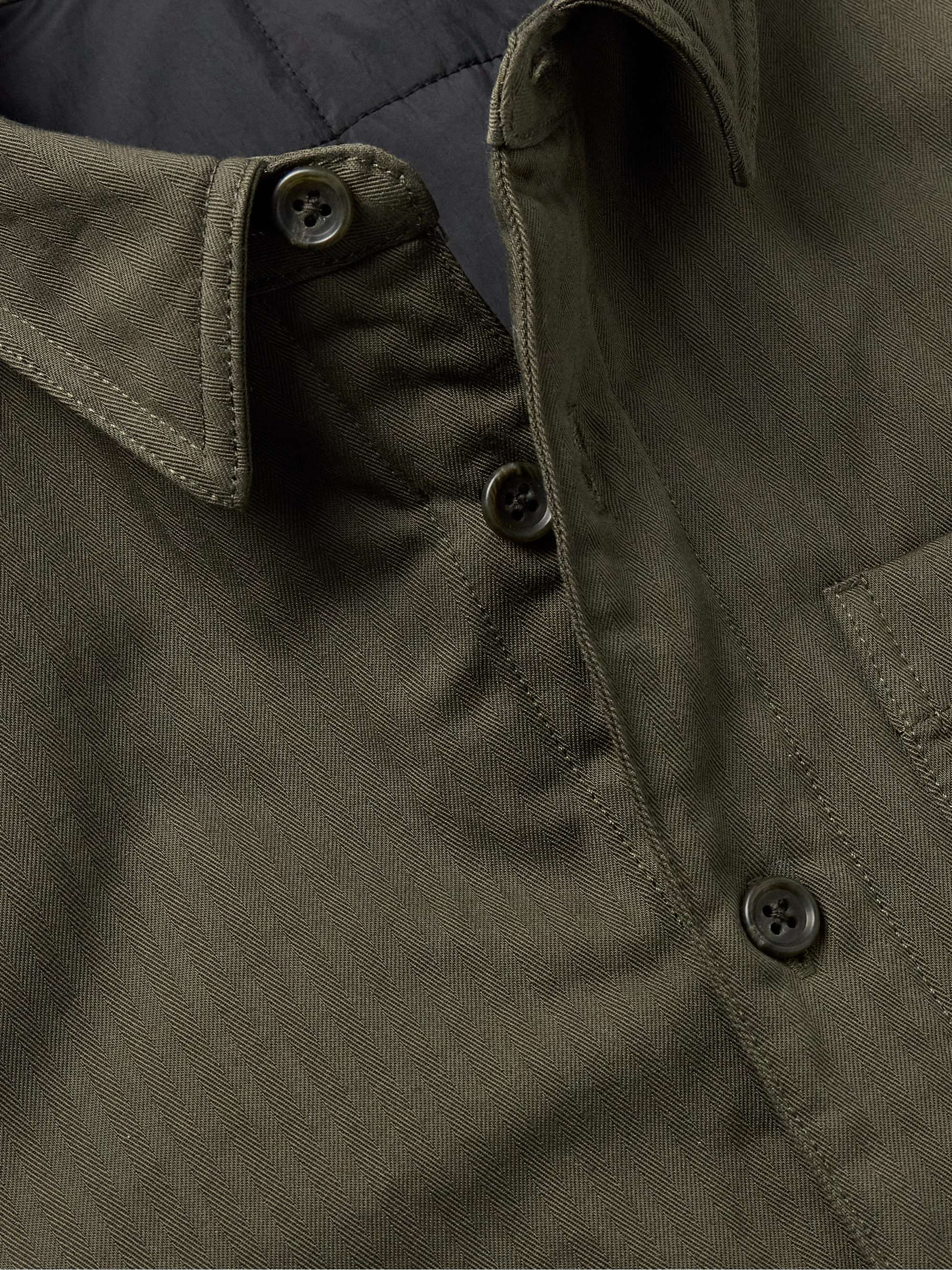 Padded Herringbone Cotton Overshirt view