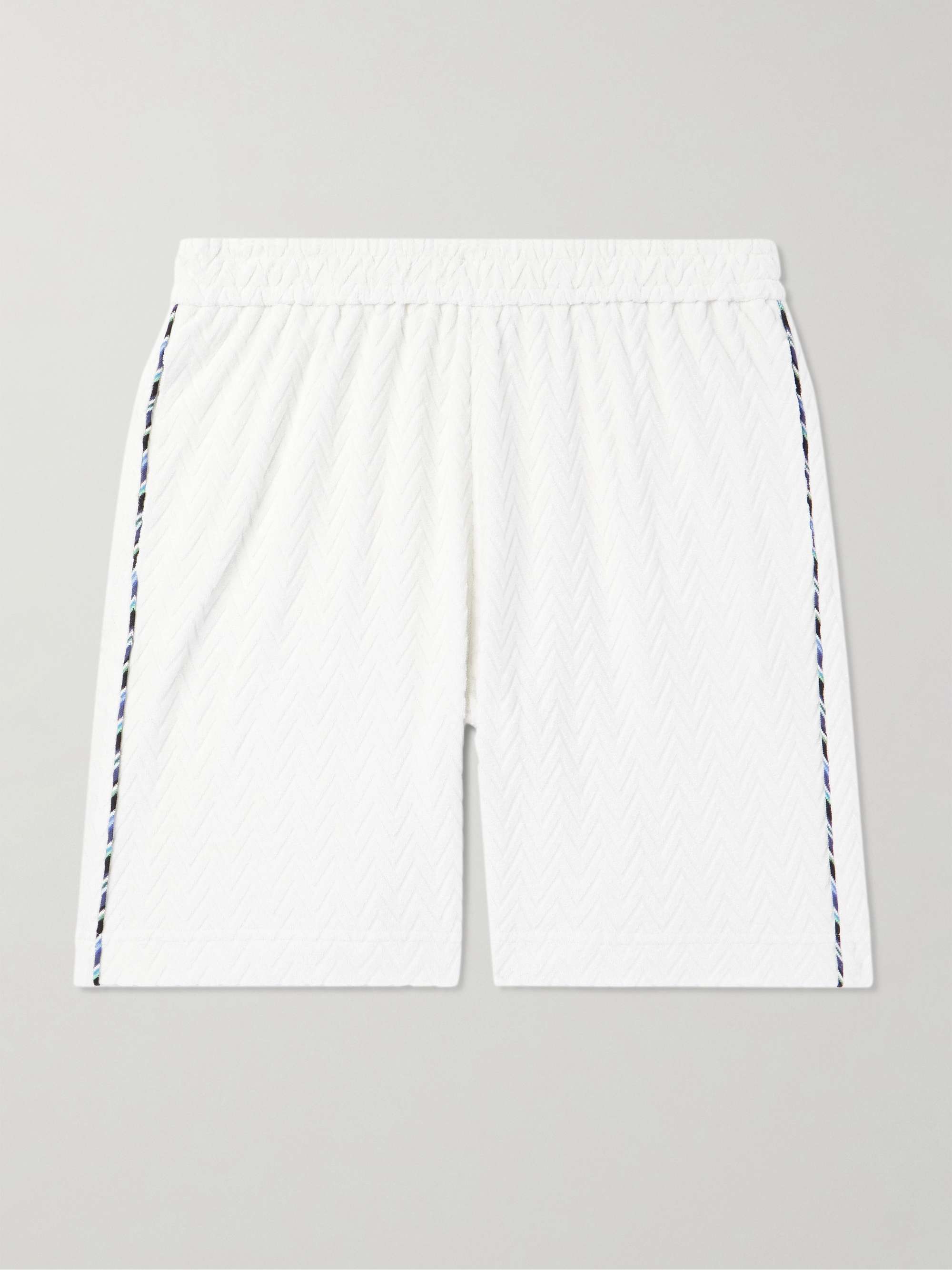 Straight-Leg Cotton-Blend Terry Jacquard Shorts view