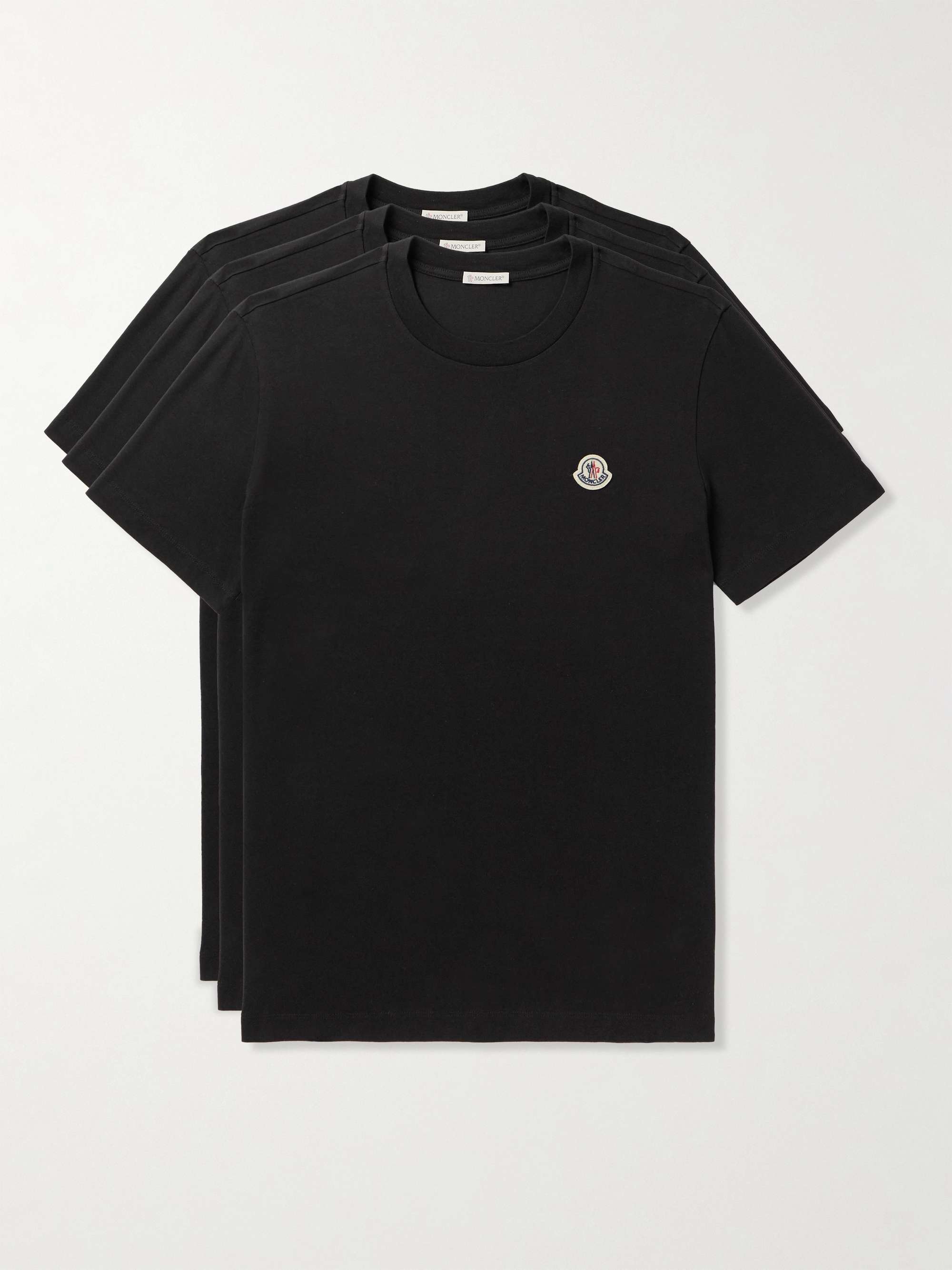 Three-Pack Logo-Appliquéd Cotton-Jersey T-Shirts view