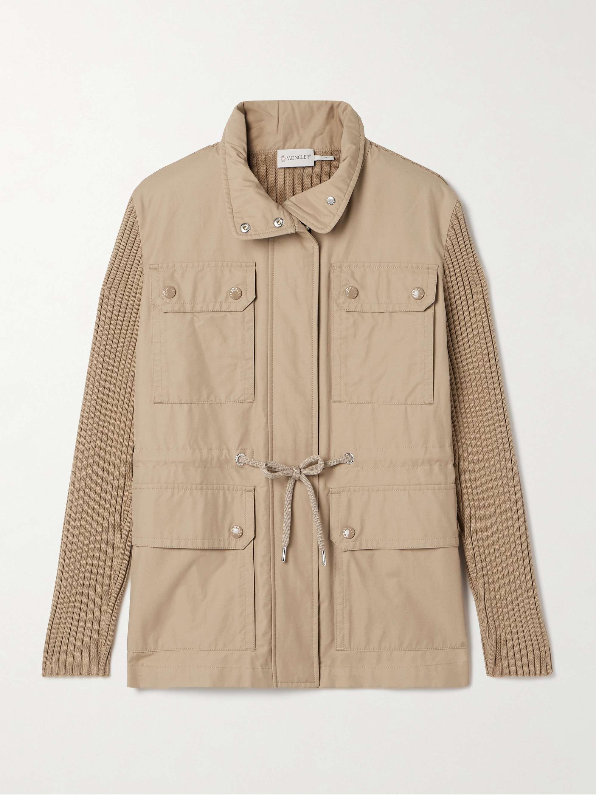 Appliquéd ribbed twill and cotton-blend jacket view