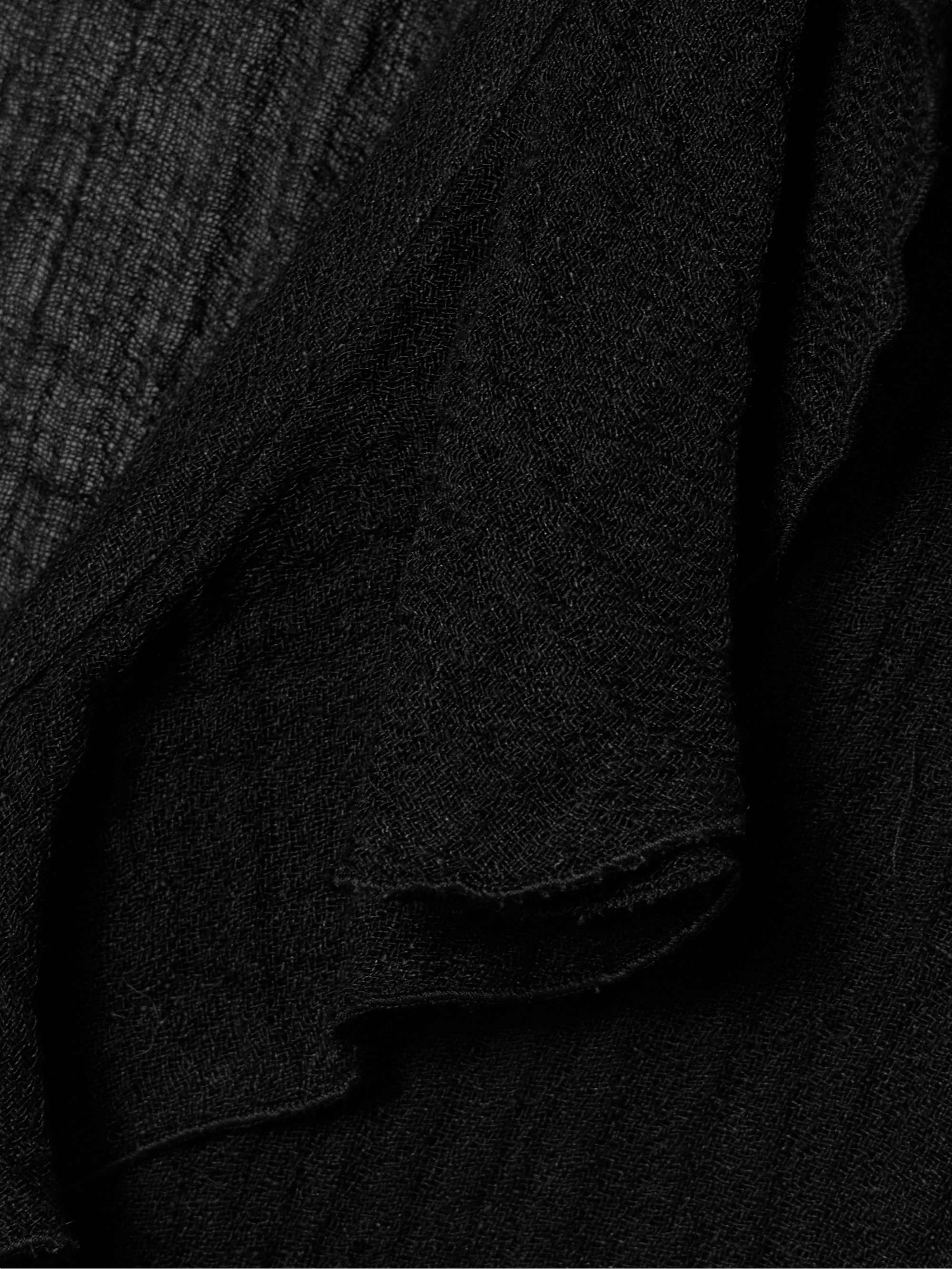Open-back ruffled linen-blend gauze tunic view