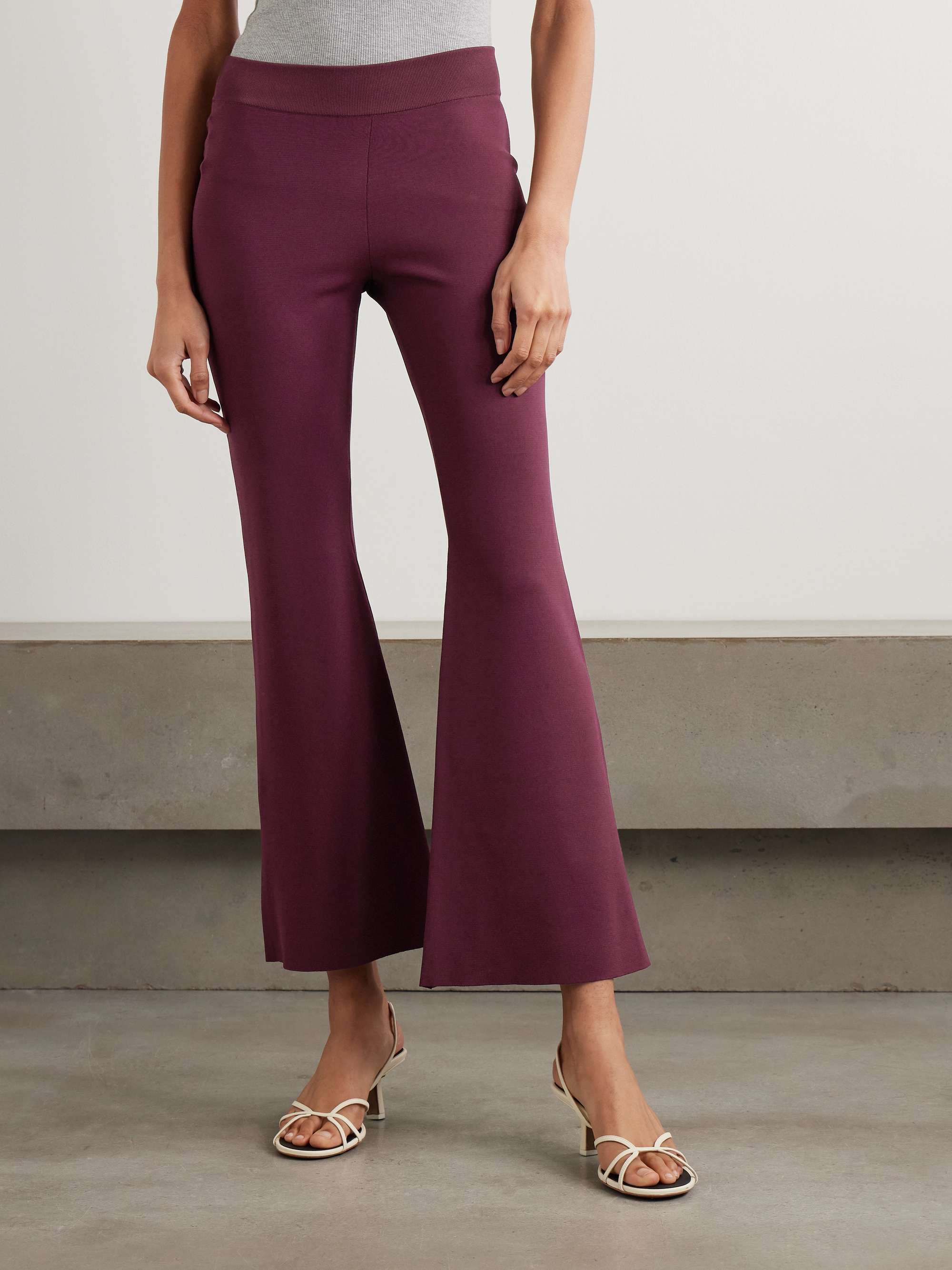 Cropped jersey flared pants view
