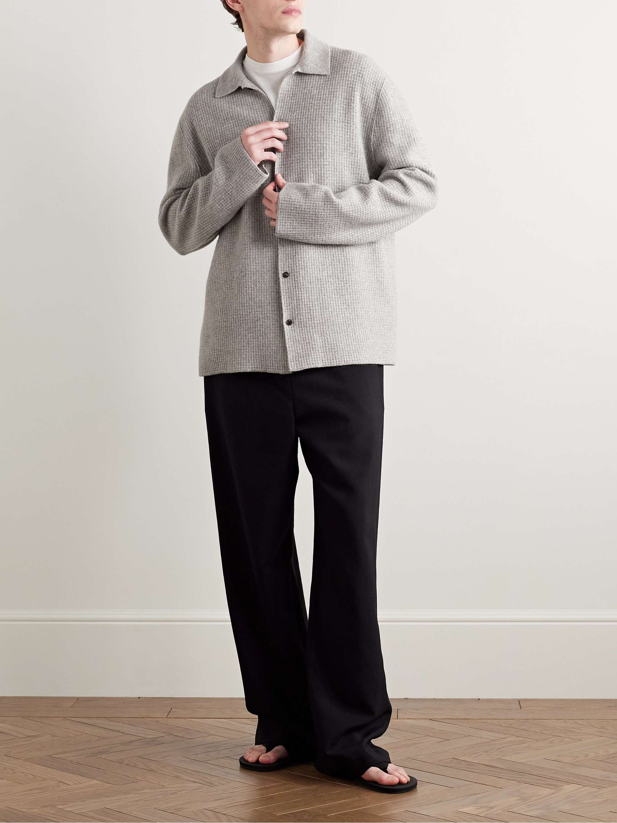 Barkley Waffle-Knit Wool and Cashmere-Blend Overshirt view