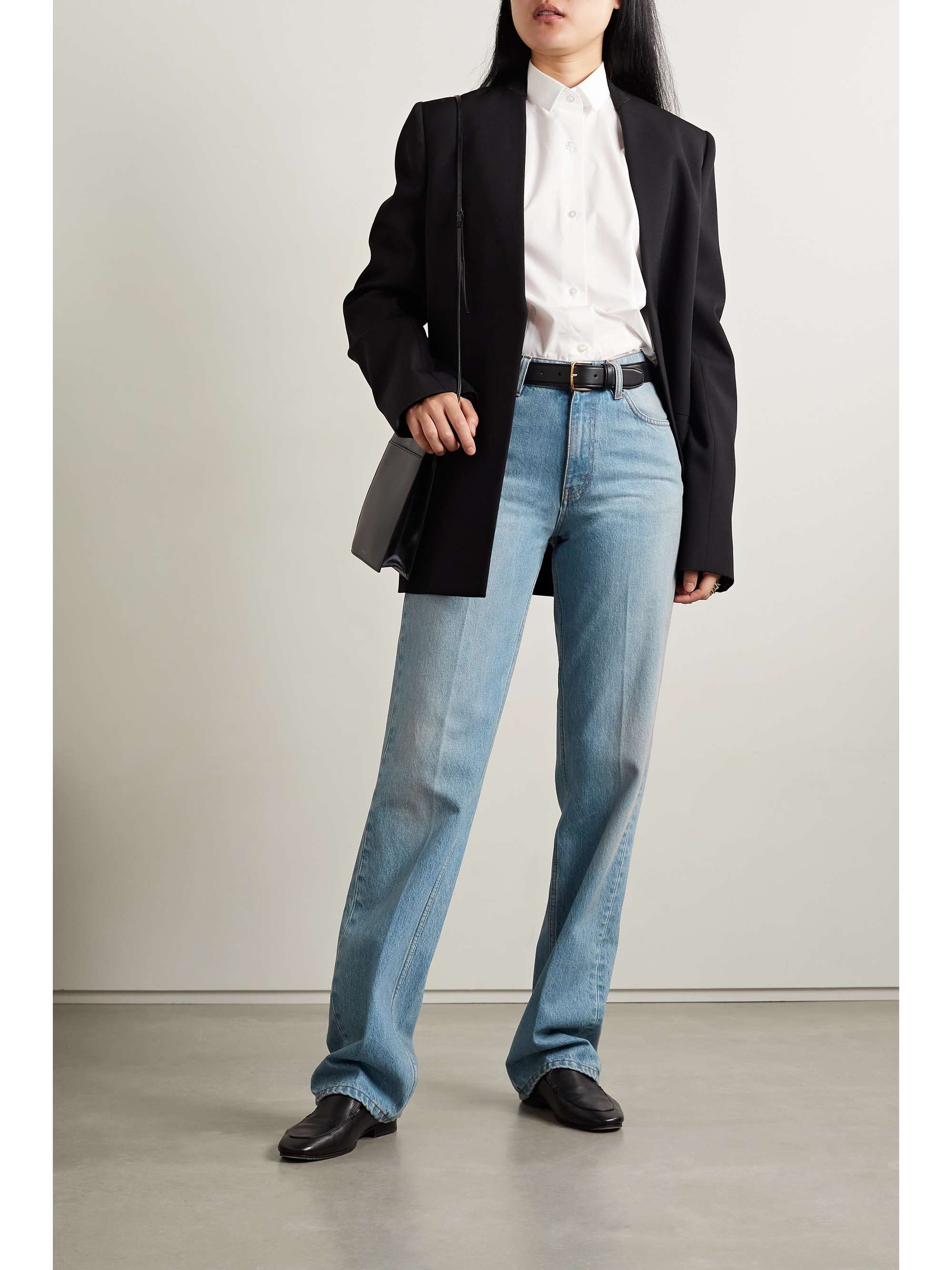 Carlton high-rise straight-leg jeans view