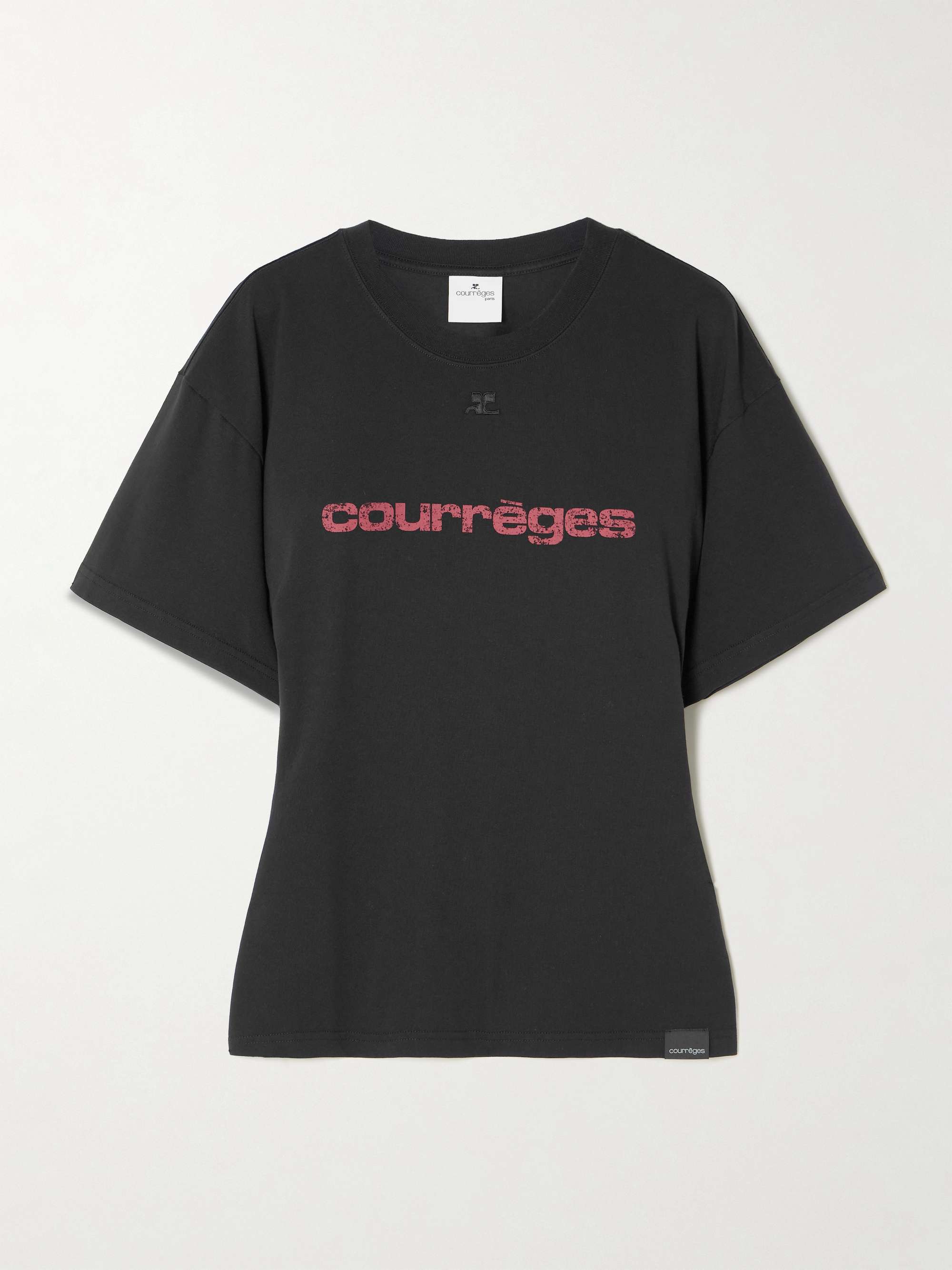 Embroidered printed cotton-jersey T-shirt view