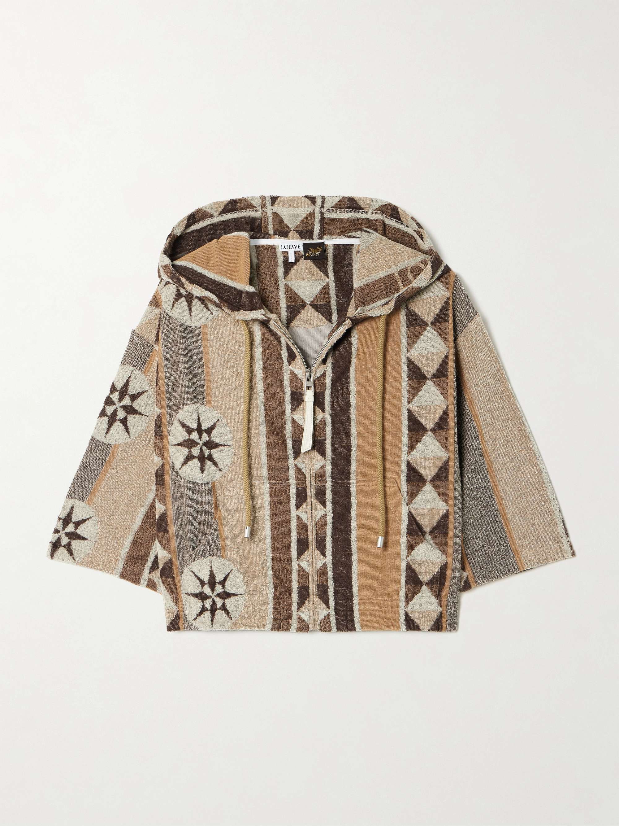 + Paula's Ibiza cropped jacquard-woven cotton-blend terry hoodie view