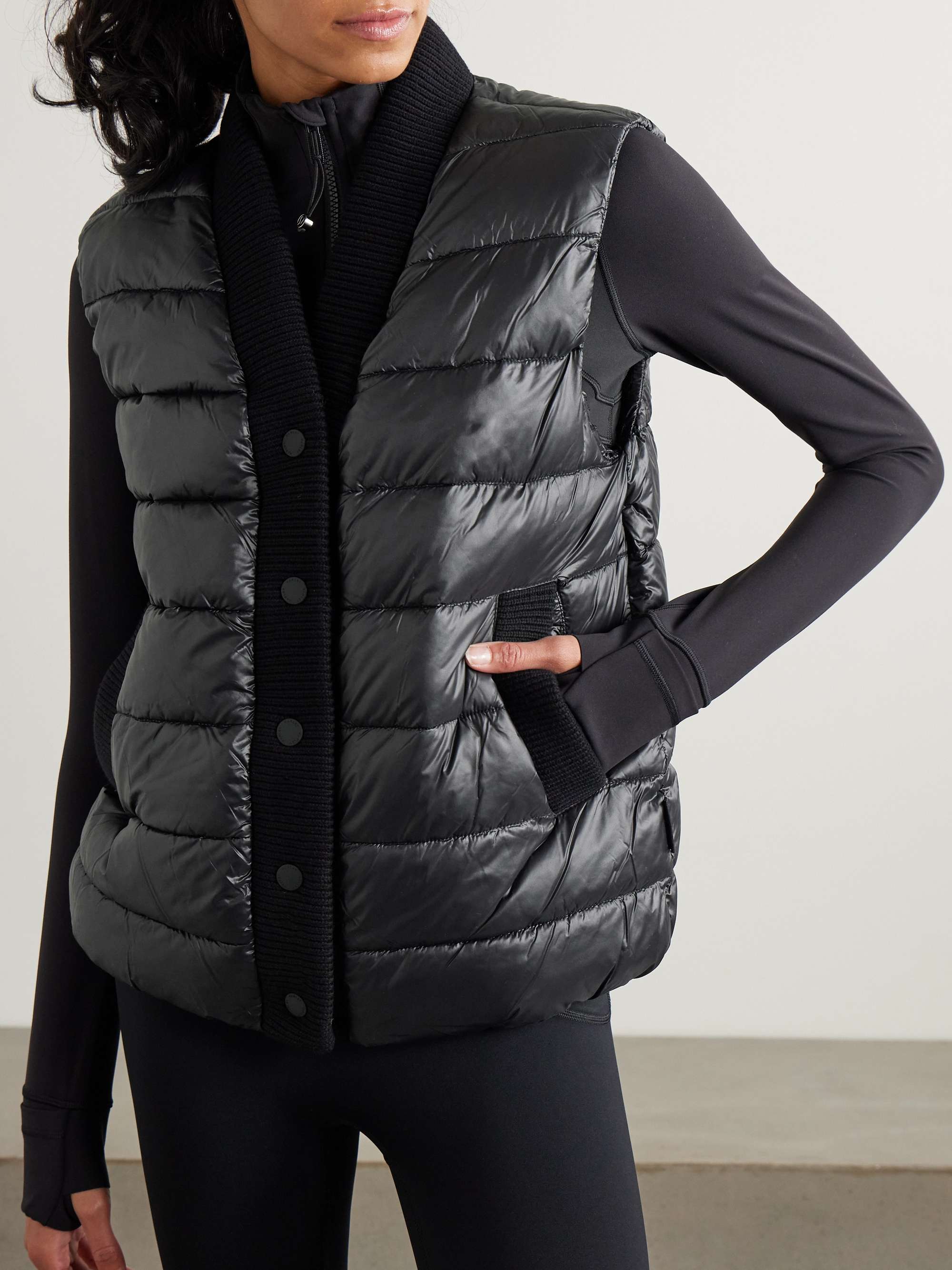 Colwyn Combo ribbed-knit trimmed quilted shell vest view