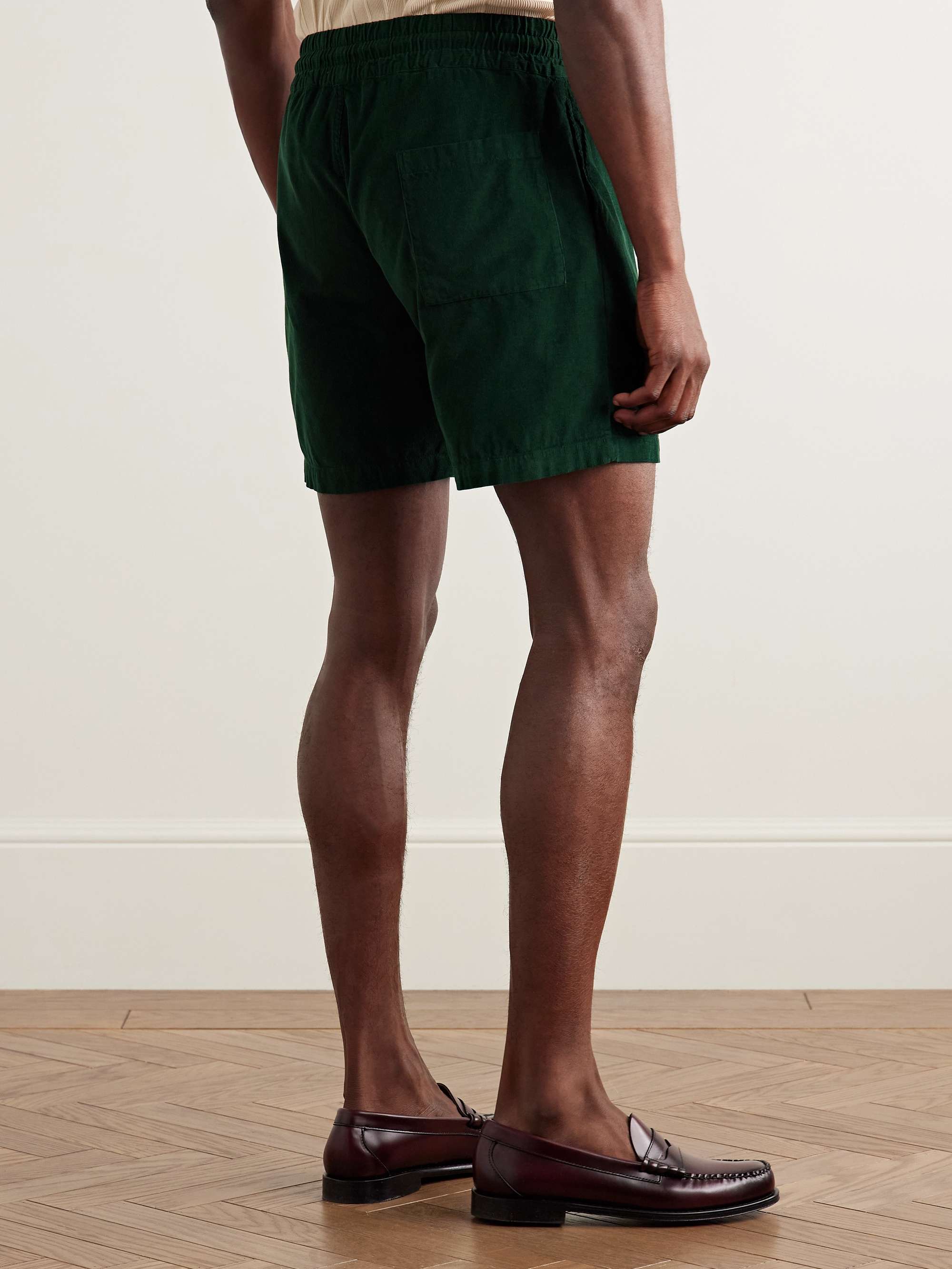 Straight-Leg Cotton-Corduroy Drawstring Shorts view