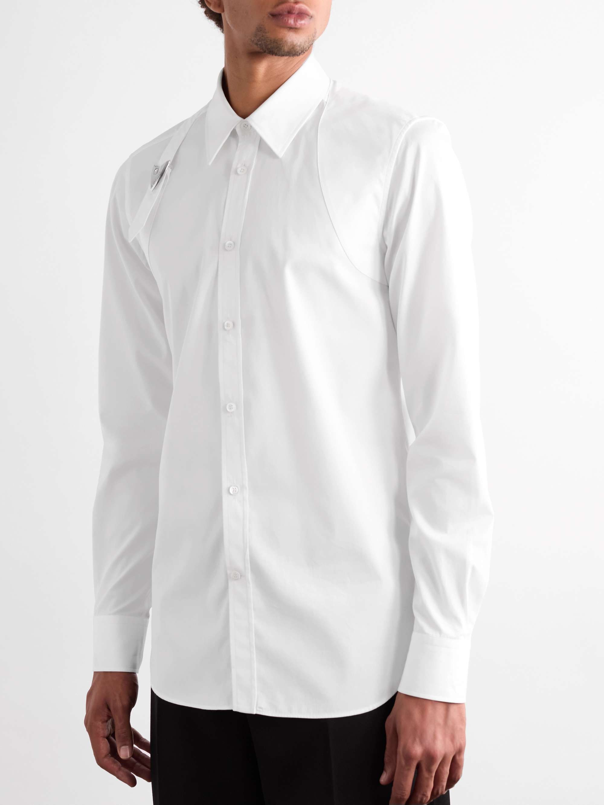 Harness-Detailed Cotton-Poplin Shirt view