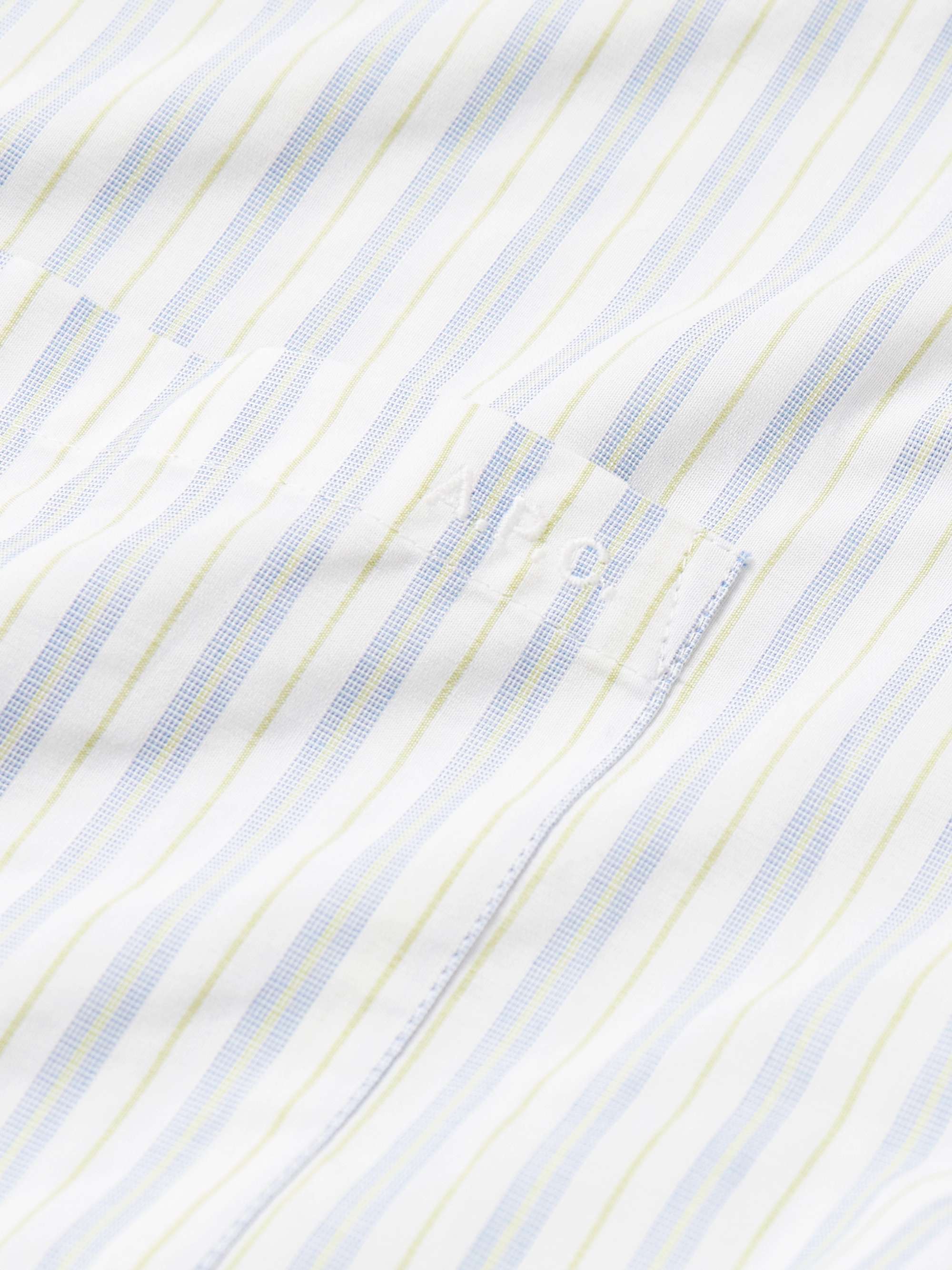 Edouard Button-Down Logo-Embroidered Cotton-Chambray Shirt view