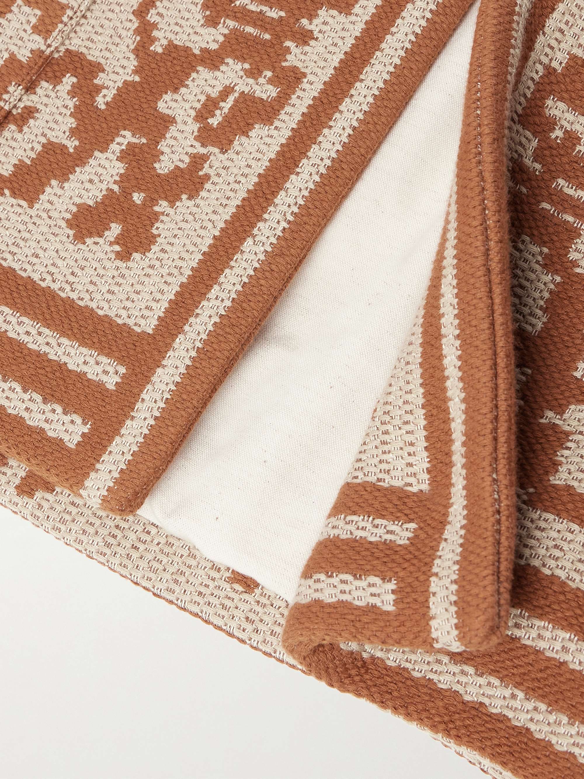 Shawl-Collar Cotton and Linen-Blend Jacquard Cardigan view