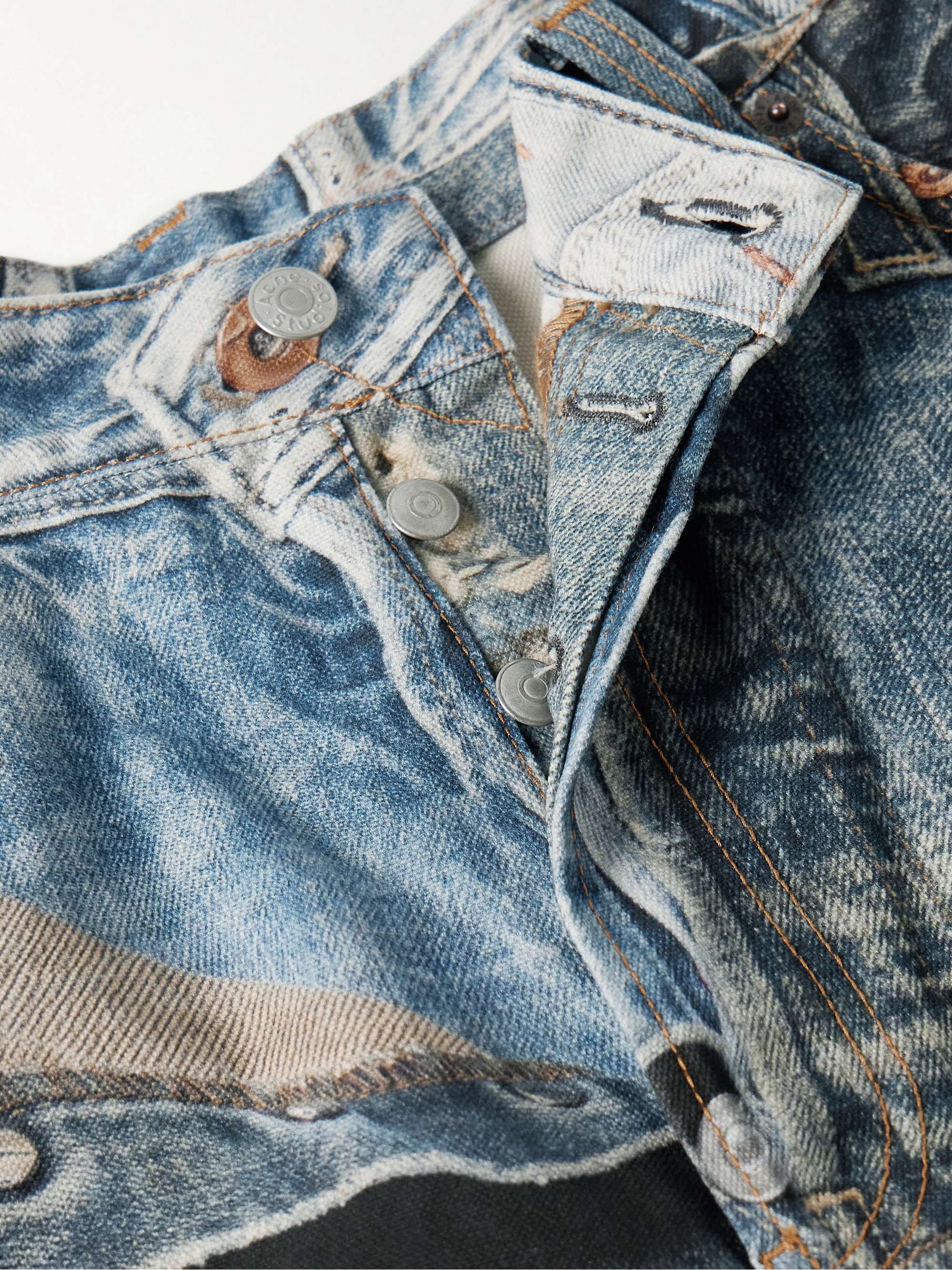 Wide-Leg Printed Jeans view