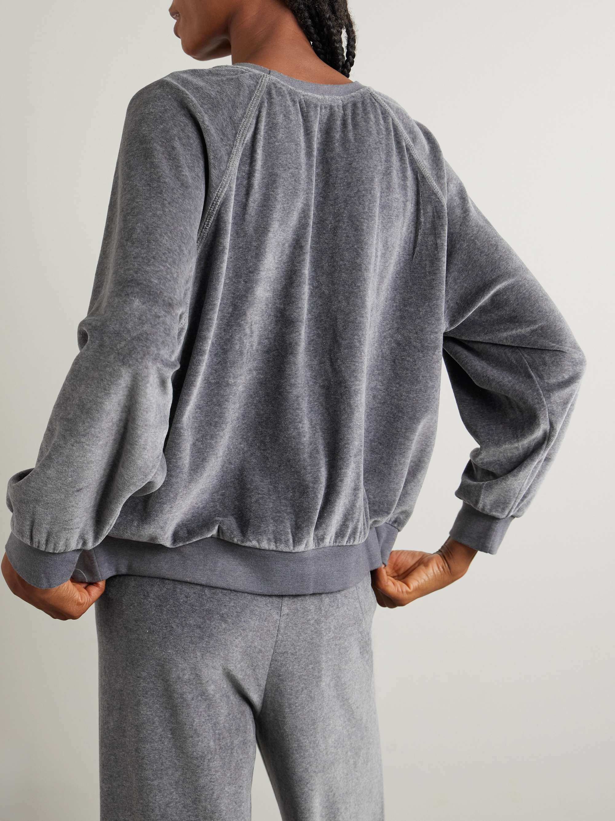 Cotton-blend velour sweater view