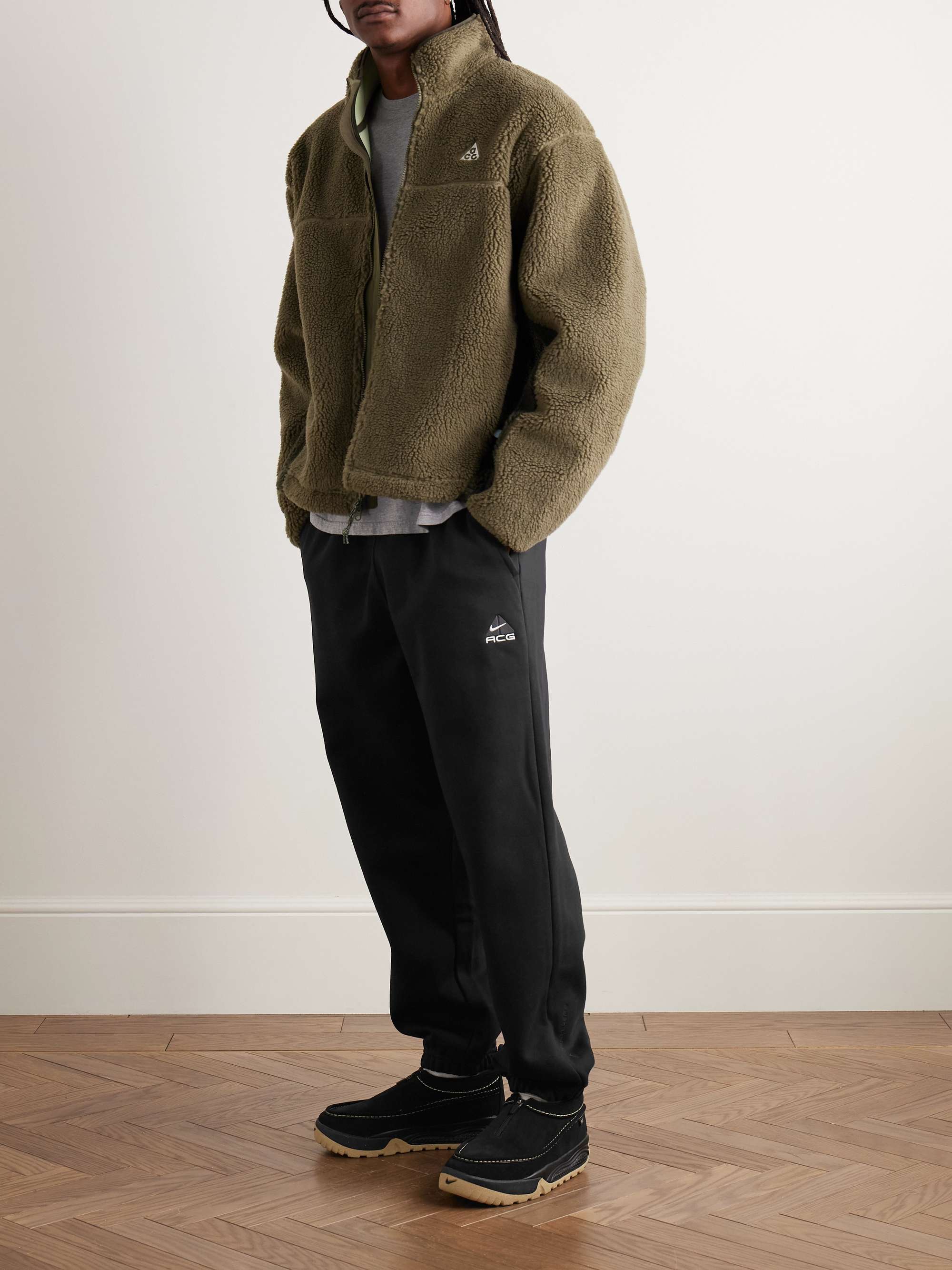 ACG Tapered Logo-Embroidered Therma-FIT Repel Tuff Fleece Sweatpants view