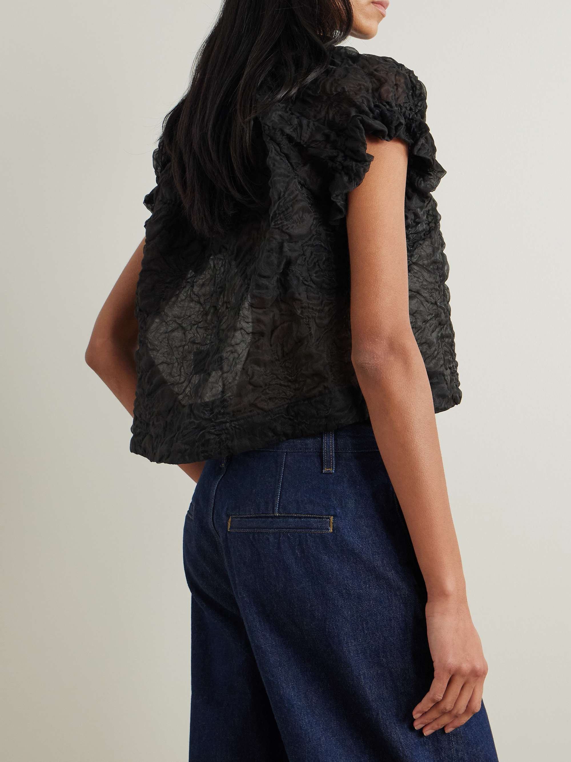 Ruffled cloqué blouse view