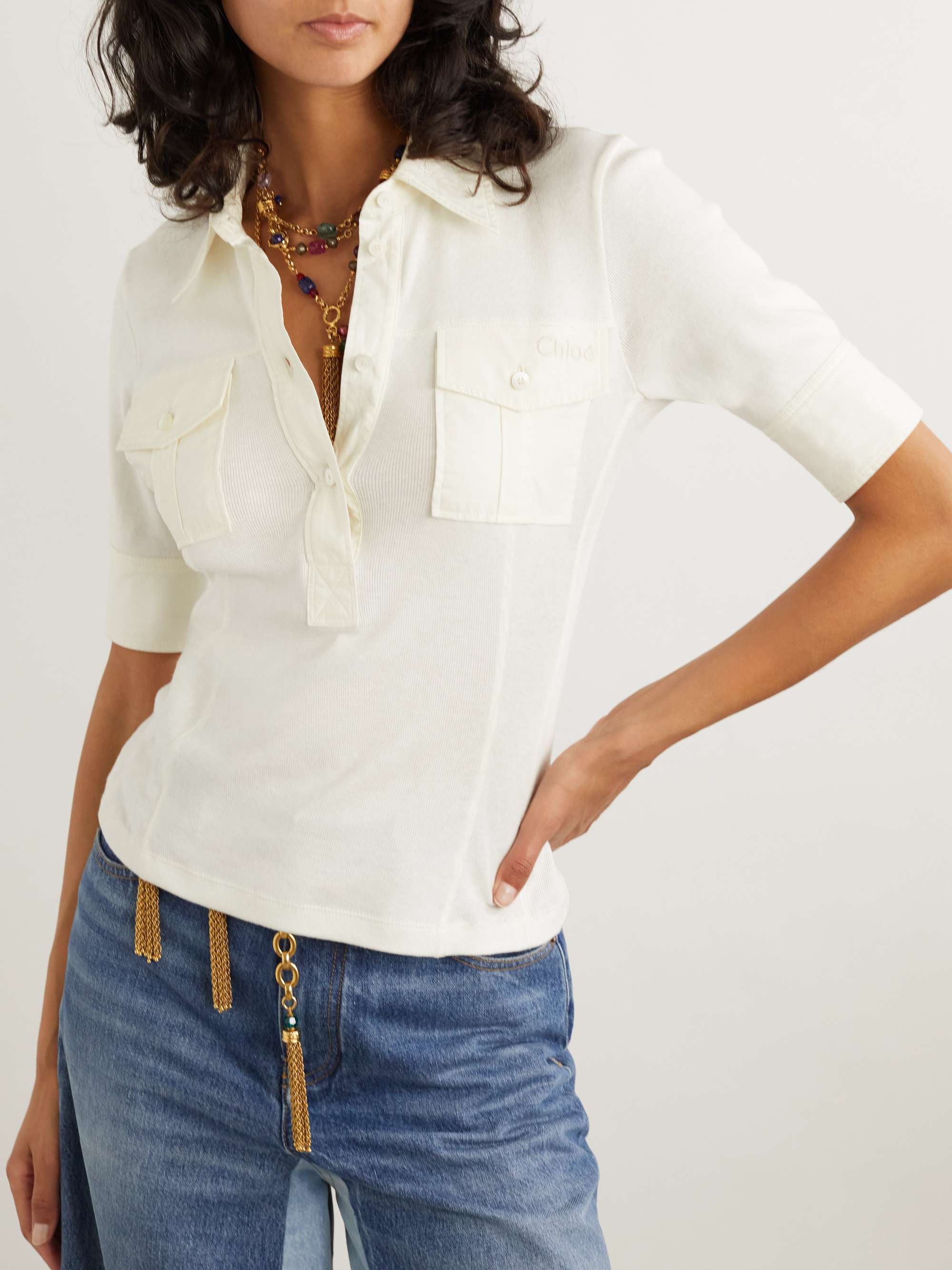 Cotton polo top view