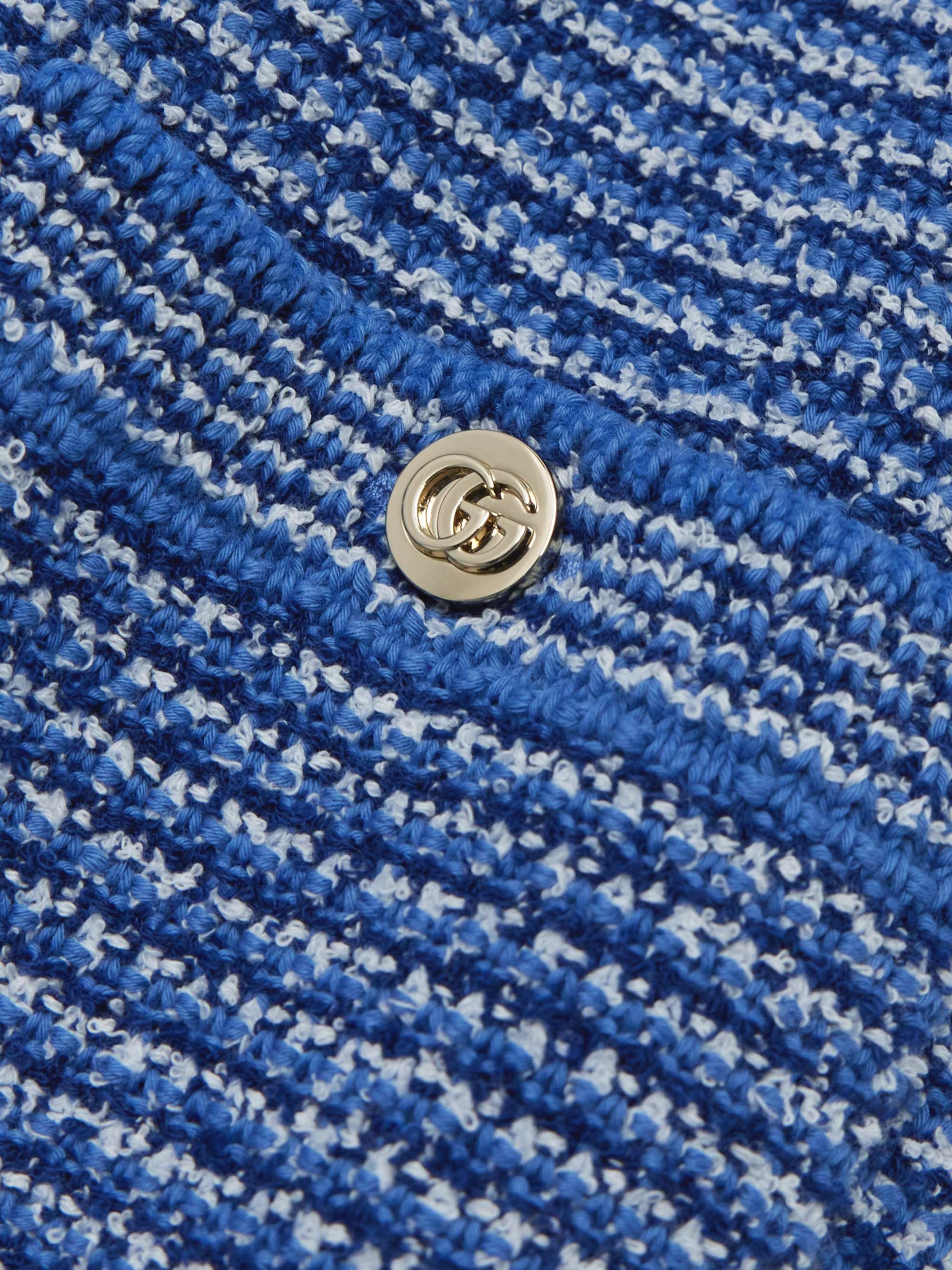 Striped cotton-blend bouclé mini dress view