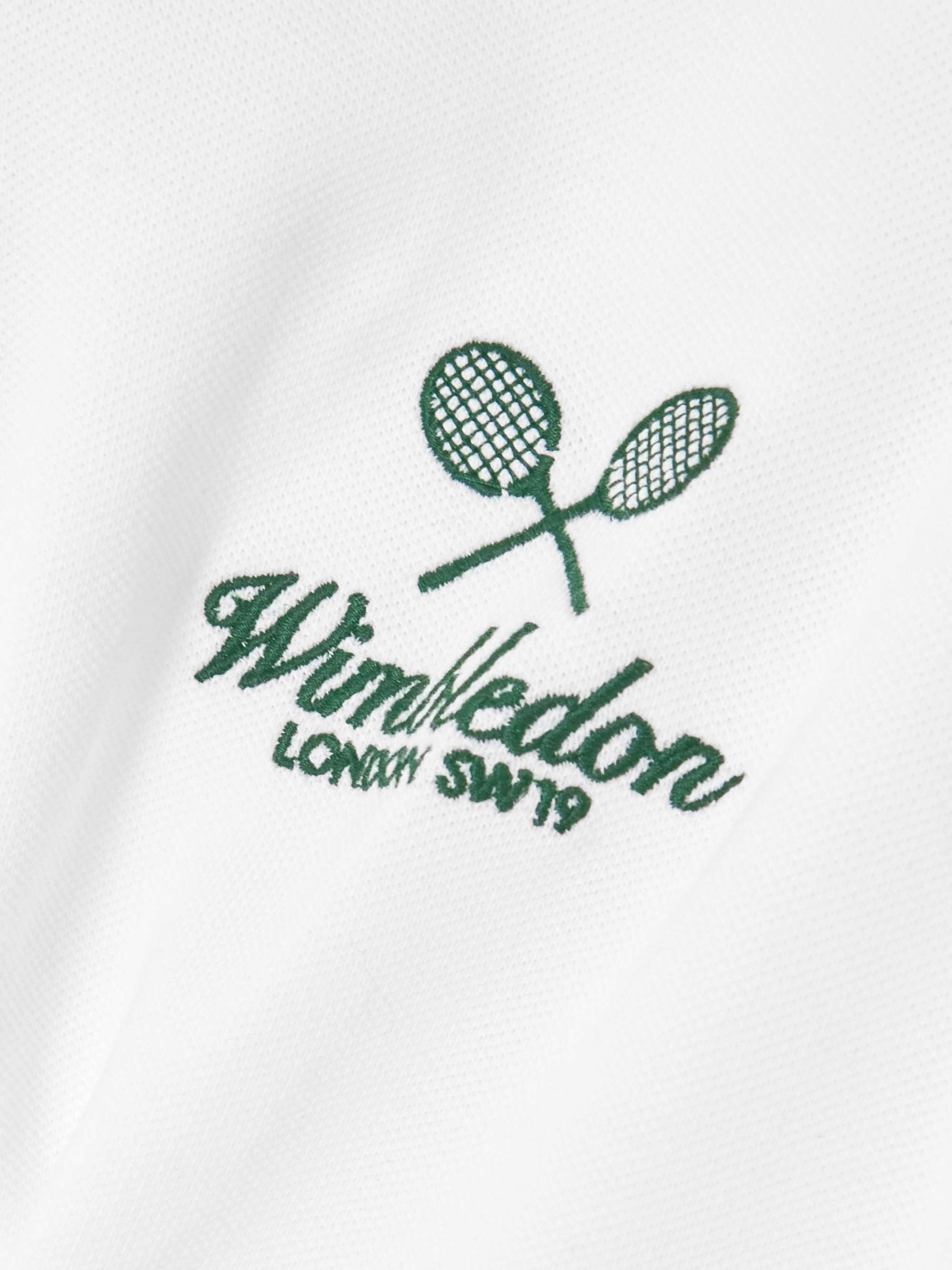 + Wimbledon embroidered cotton-blend piqué polo top view