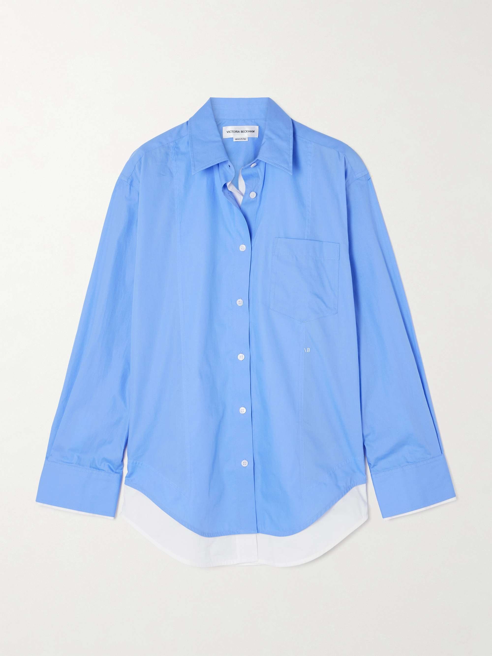 Layered cotton-poplin shirt view