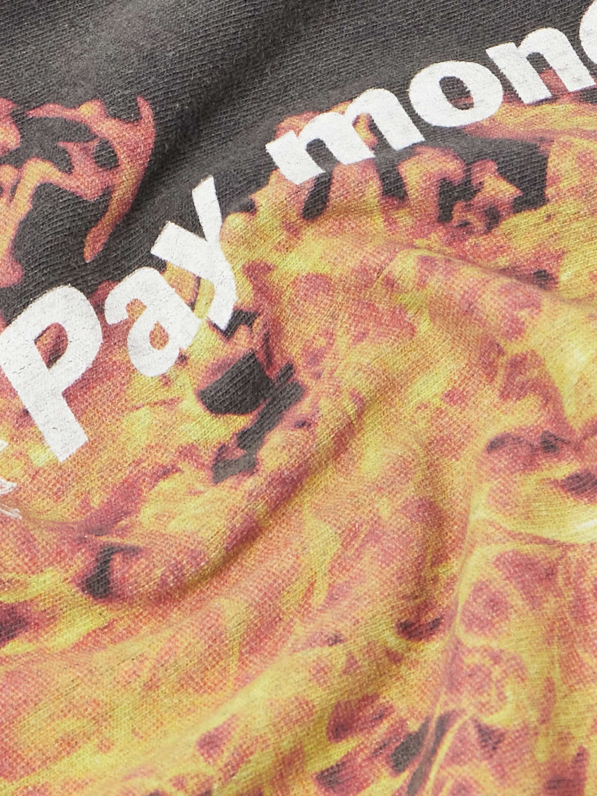 + Pay money To my Pain Printed Distressed Cotton-Jersey T-Shirt view