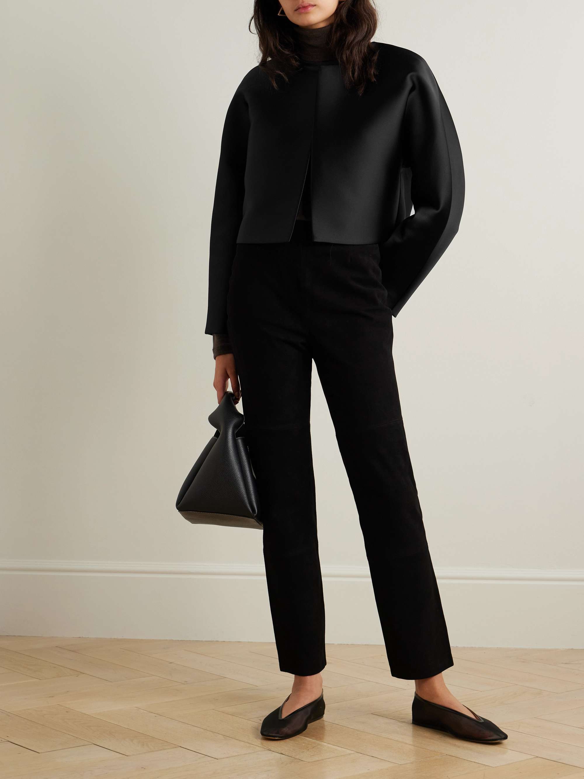 Bobbi cropped satin jacket view