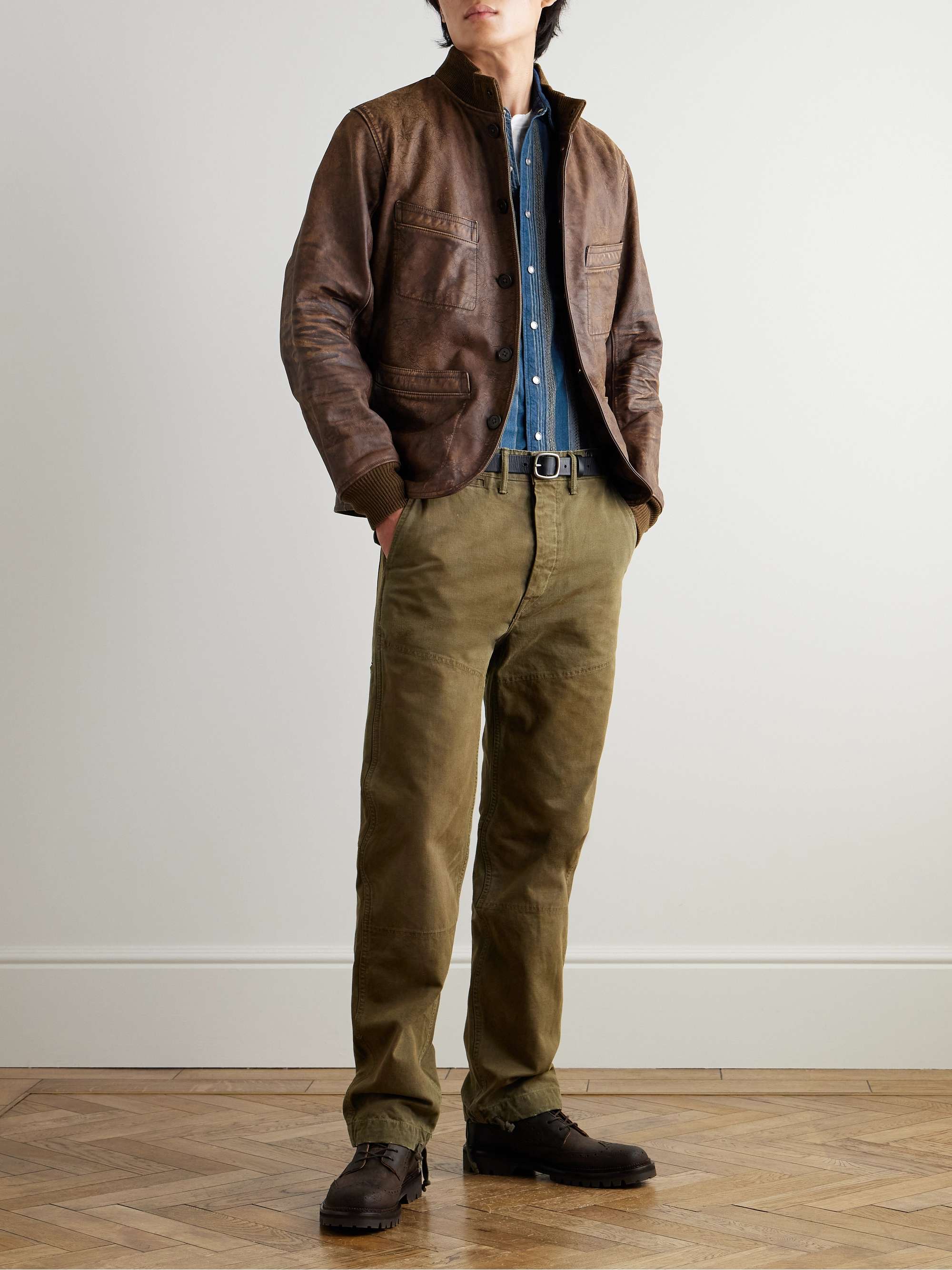 Striped Cotton-Jacquard Western Shirt view