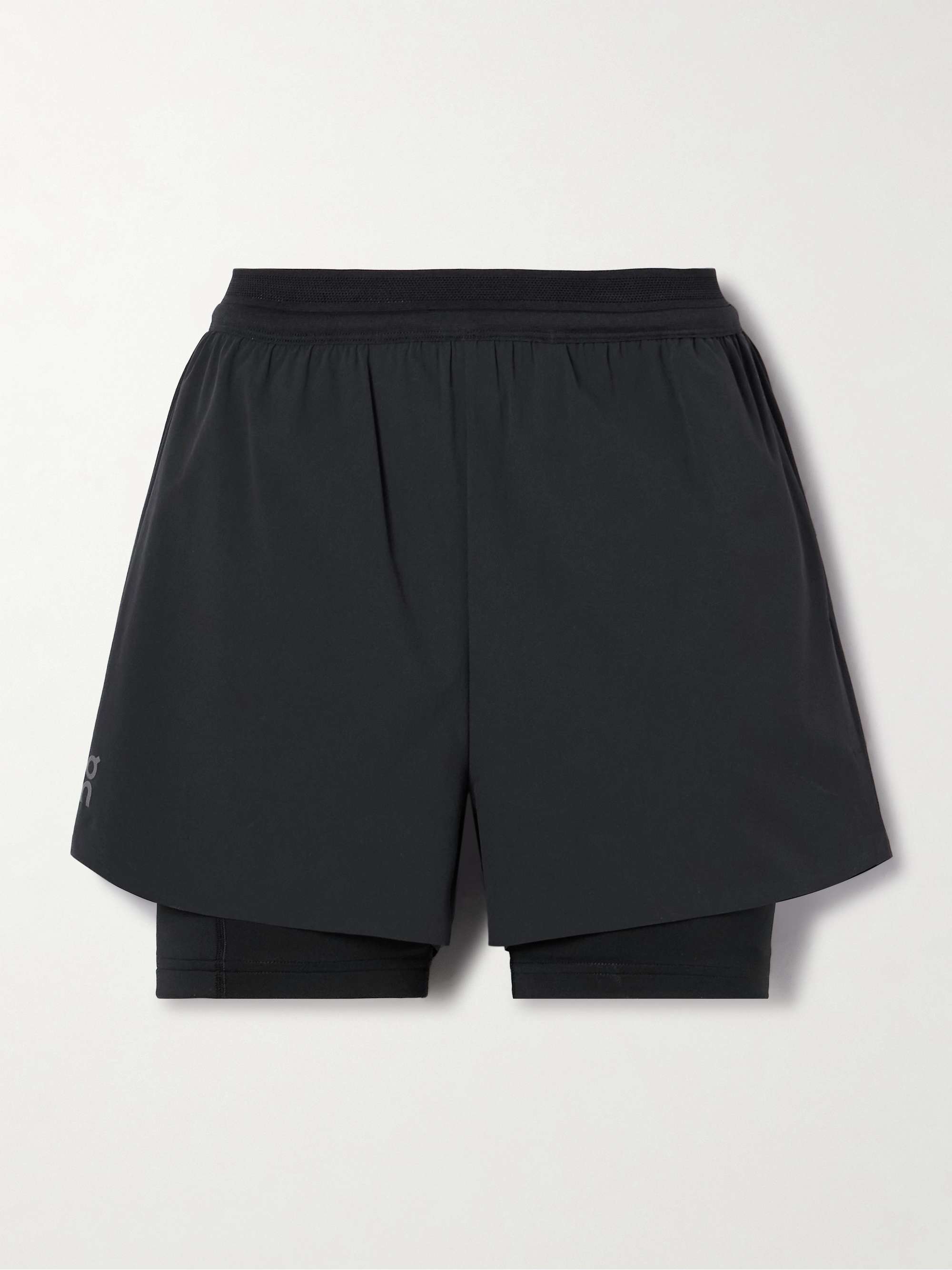 Pace layered recycled-shell and stretch-jersey shorts view