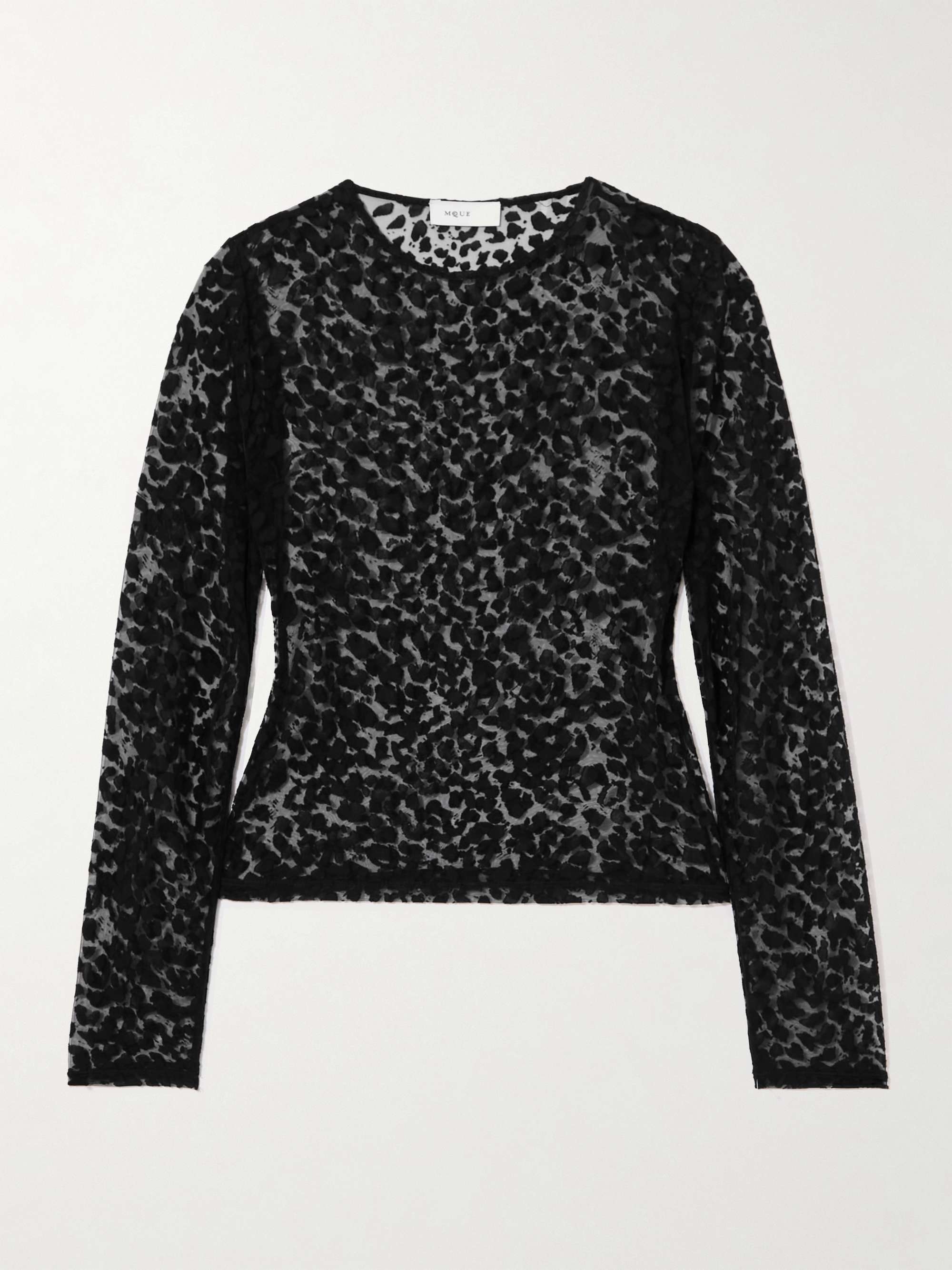 Leopard-print dévoré-velvet top view