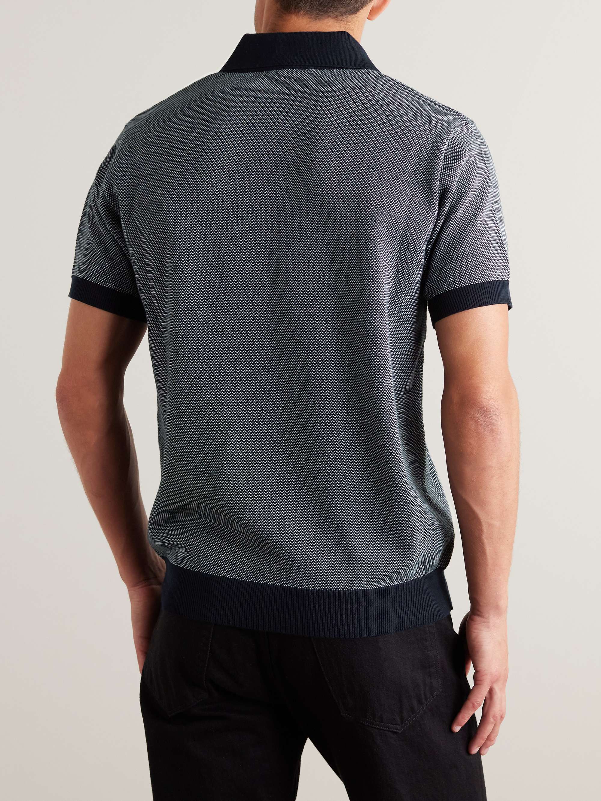 Honeycomb-Knit Organic Cotton Polo Shirt view
