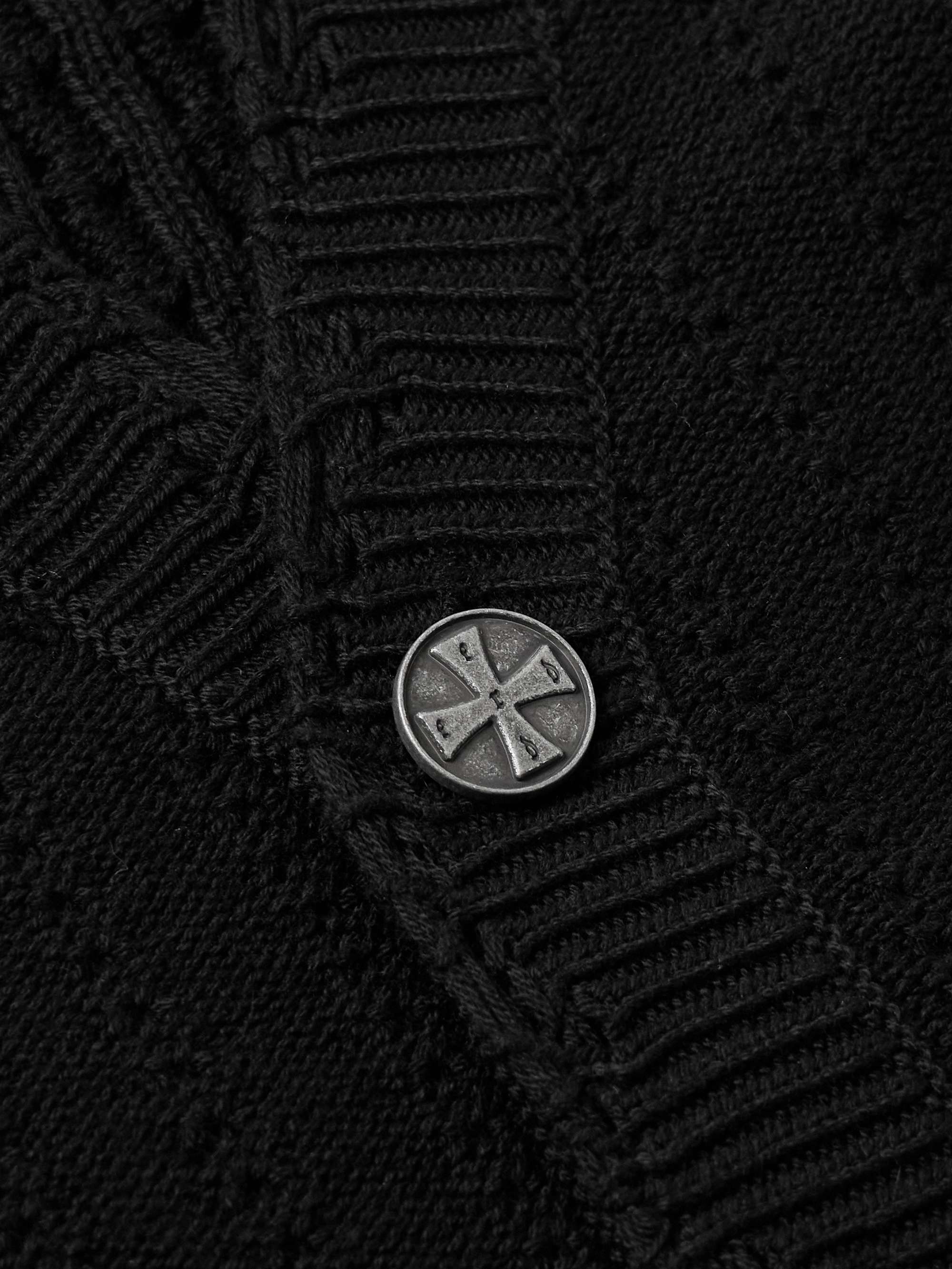Distressed Cotton and Cashmere-Blend Cardigan view