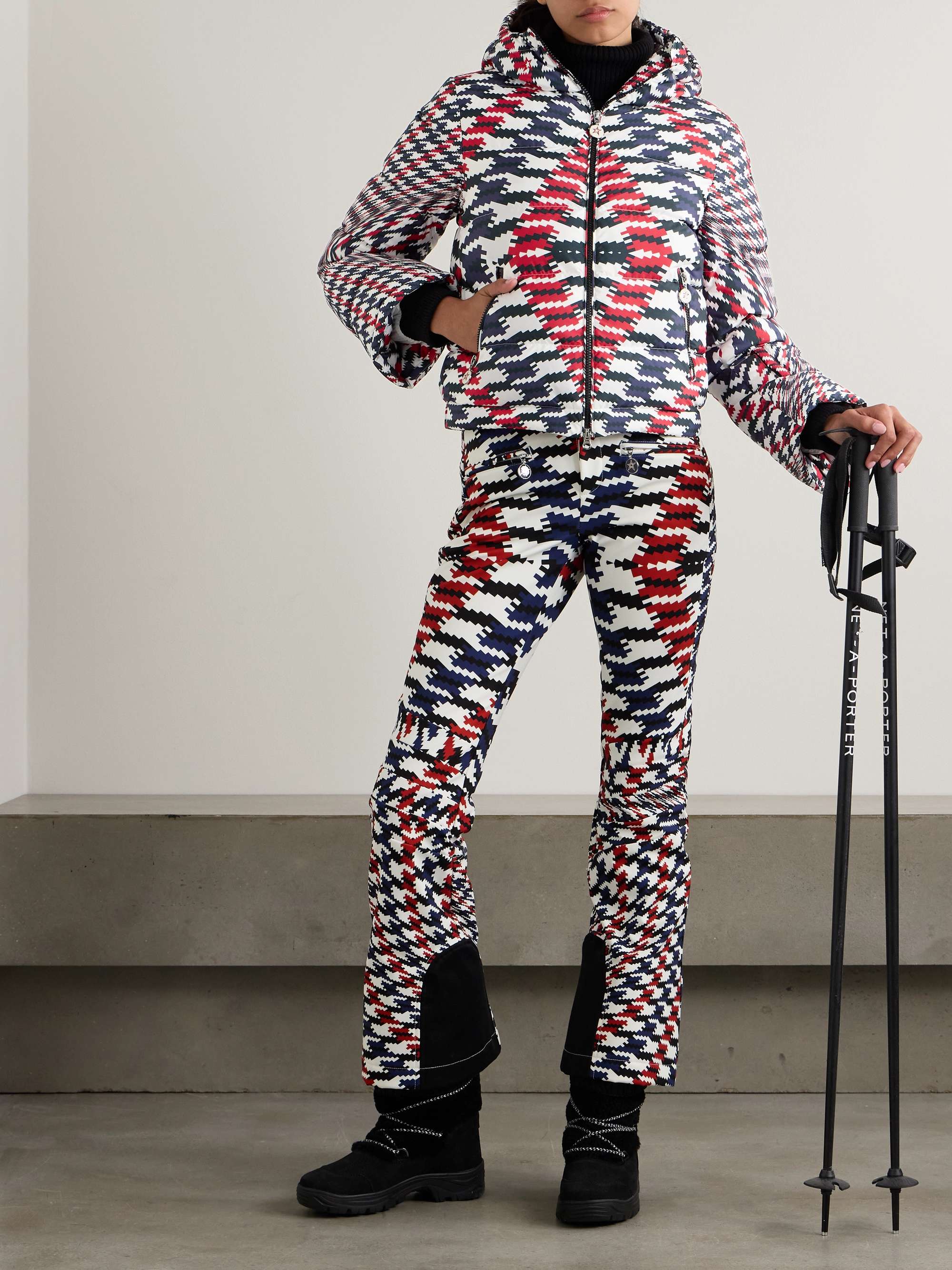 Polar Flare quilted printed down ski jacket view