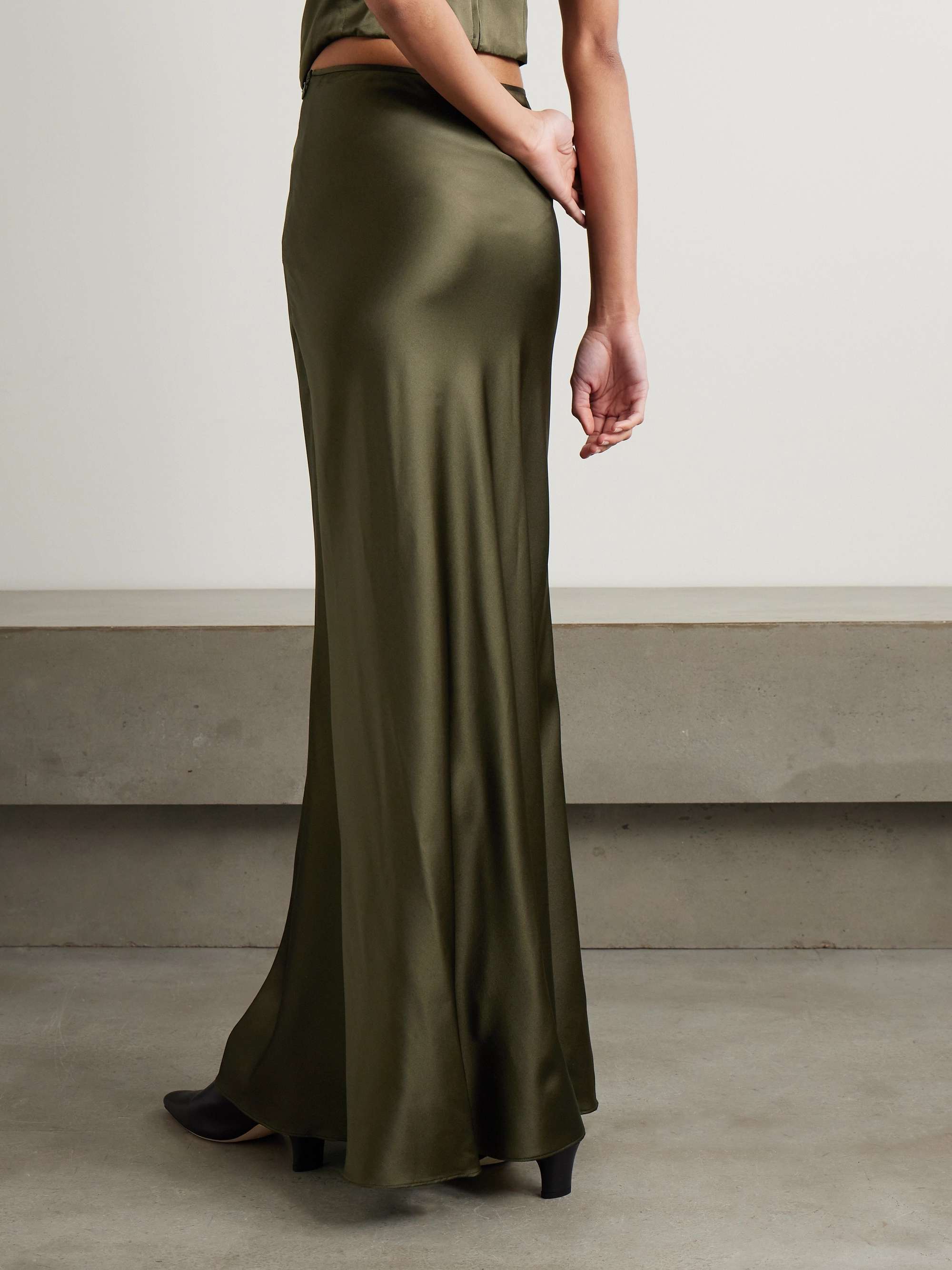 Odin silk-blend satin maxi skirt view