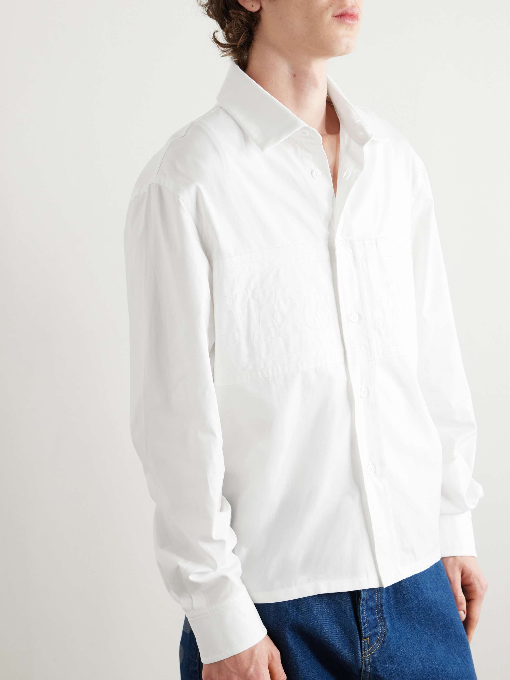 Pit Crew Logo-Embroidered Cotton-Poplin Shirt view