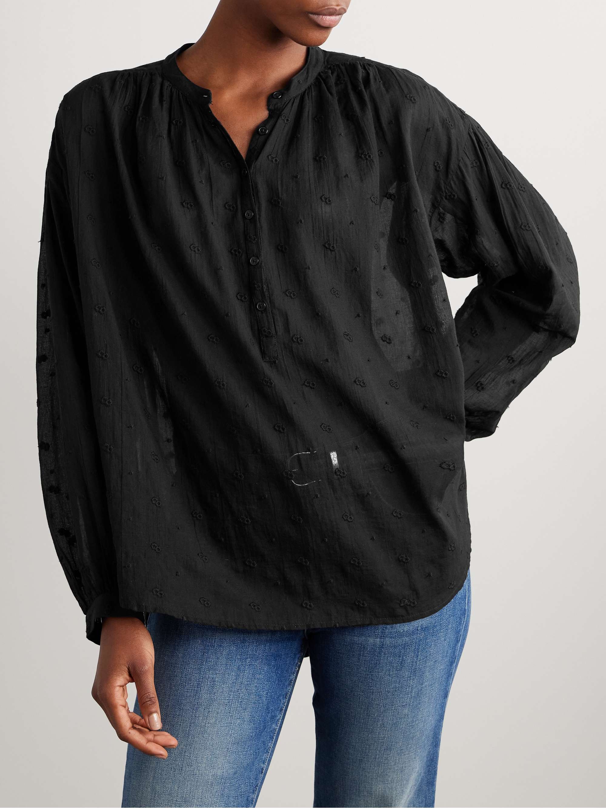 Neville embroidered cotton-voile blouse view