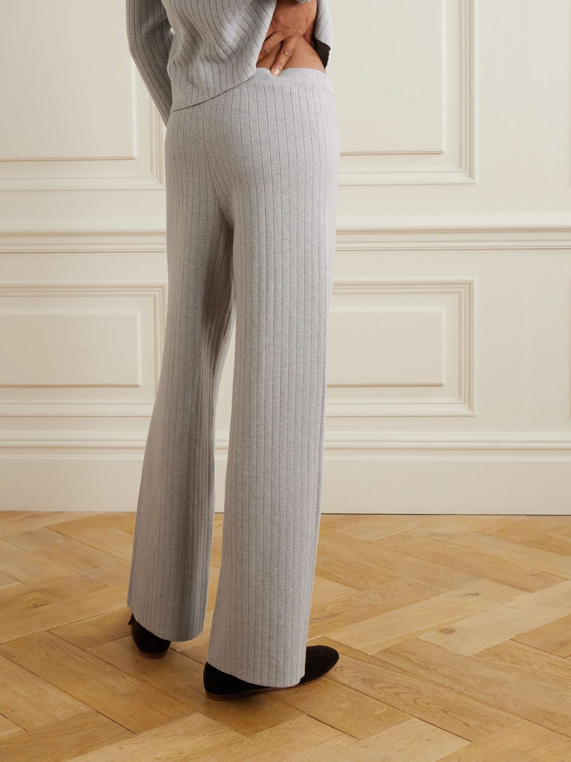 Milan ribbed organic cotton and cashmere-blend pants view