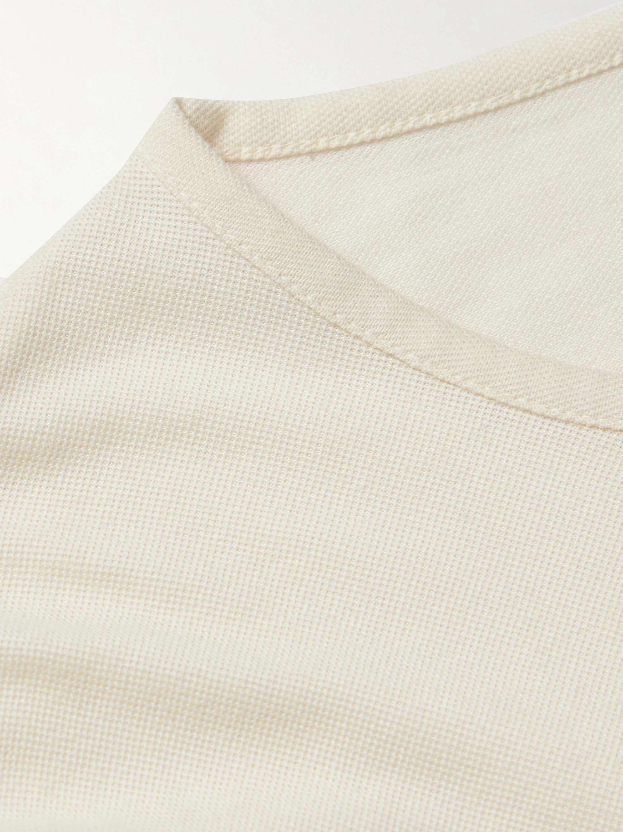Cotton and Silk-Blend Piqué T-Shirt view